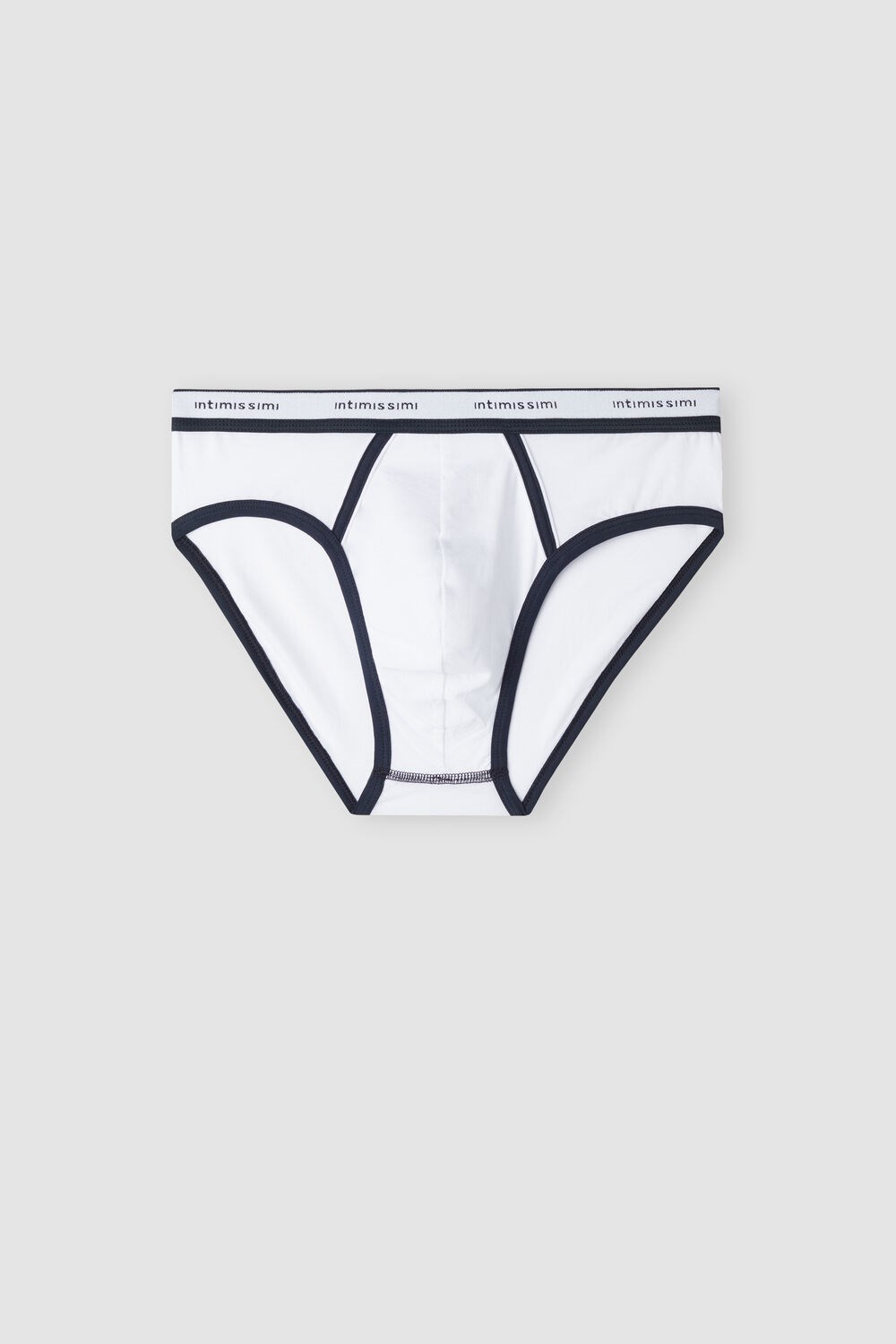 Intimissimi Natural Fresh Supima® Katoenen Briefs with Logo Wit Wit Blauw | JDGPY3978