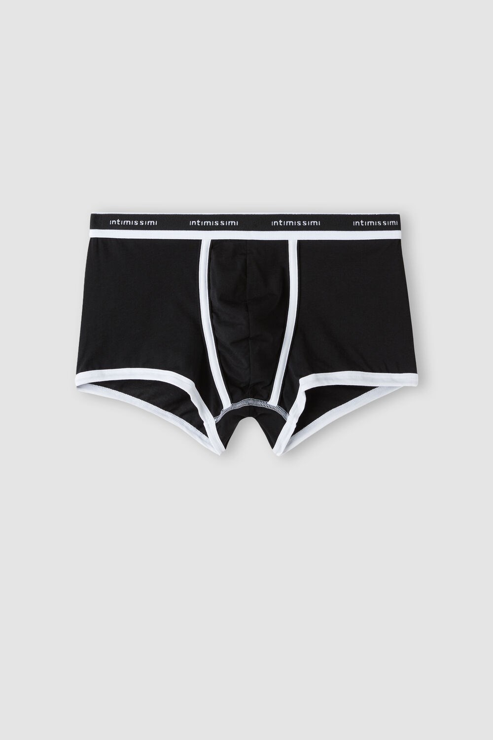 Intimissimi Natural Fresh Supima® Katoenen Boxers with Logo Zwart Zwart Wit | NUALD1398