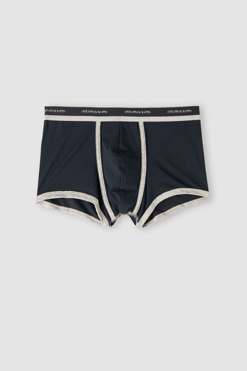 Intimissimi Natural Fresh Supima® Katoenen Boxers with Logo Blauw Blauw Lichtgrijs | SXZFA3561