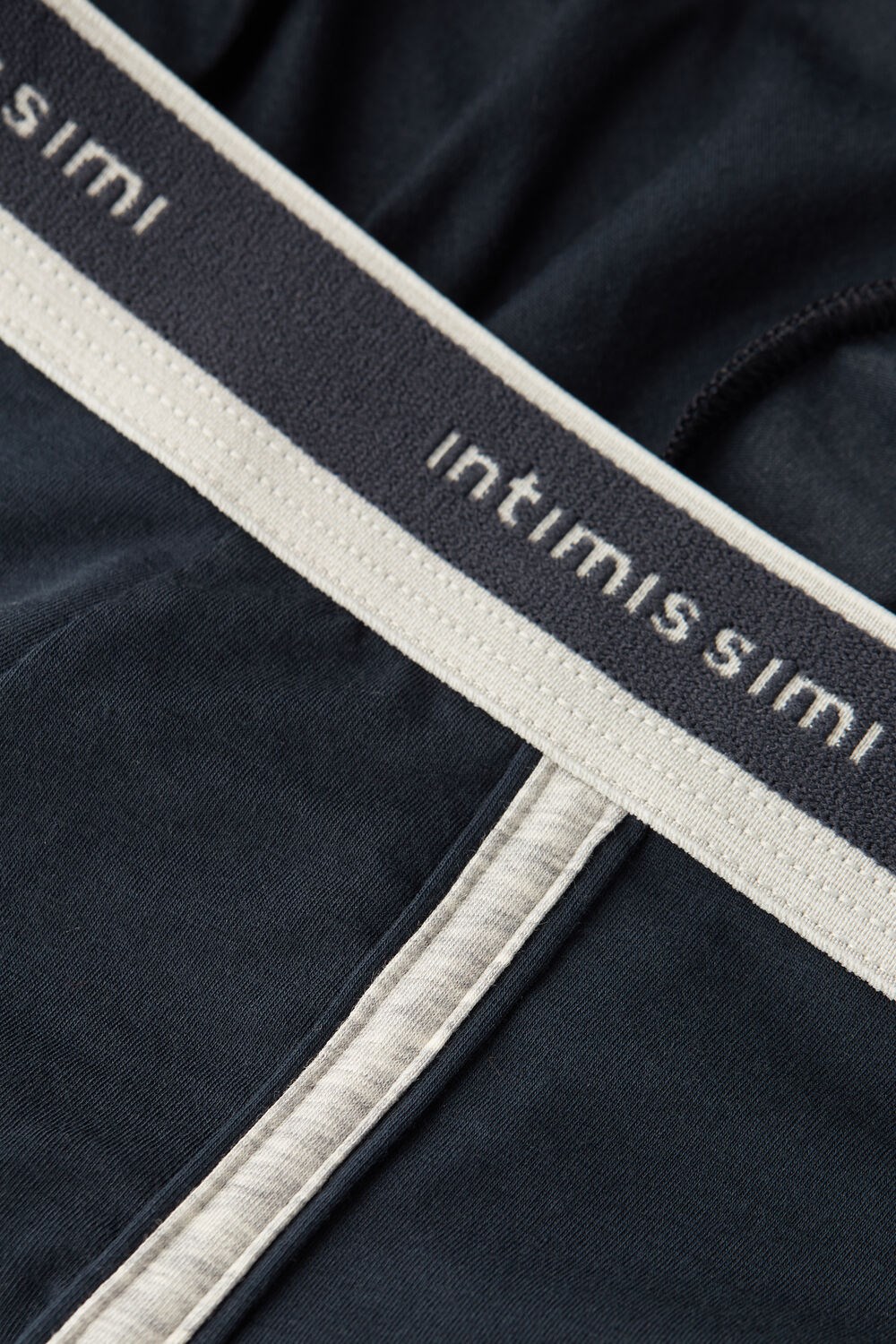 Intimissimi Natural Fresh Supima® Katoenen Boxers with Logo Blauw Blauw Lichtgrijs | SXZFA3561