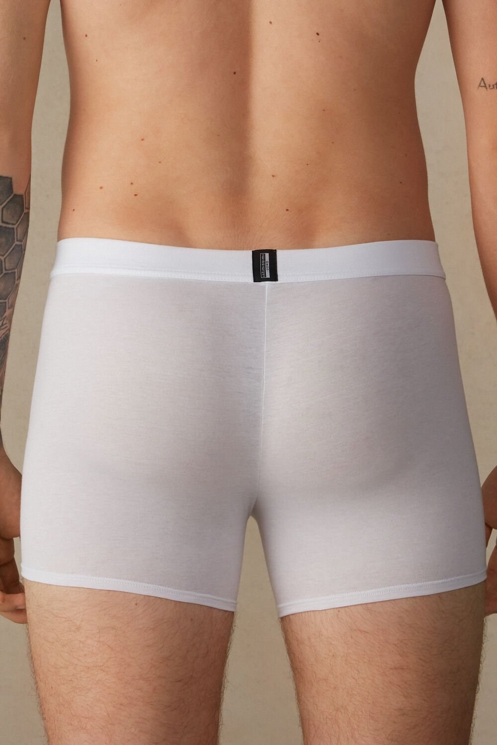 Intimissimi Natural Fresh Supima® Katoenen Boxers Wit Wit Blauw | ZLTKW2801