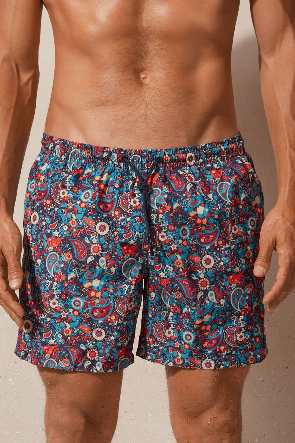 Intimissimi Orange Paisley Print Swim Trunks Gekleurd Oranje | GEKLA2819