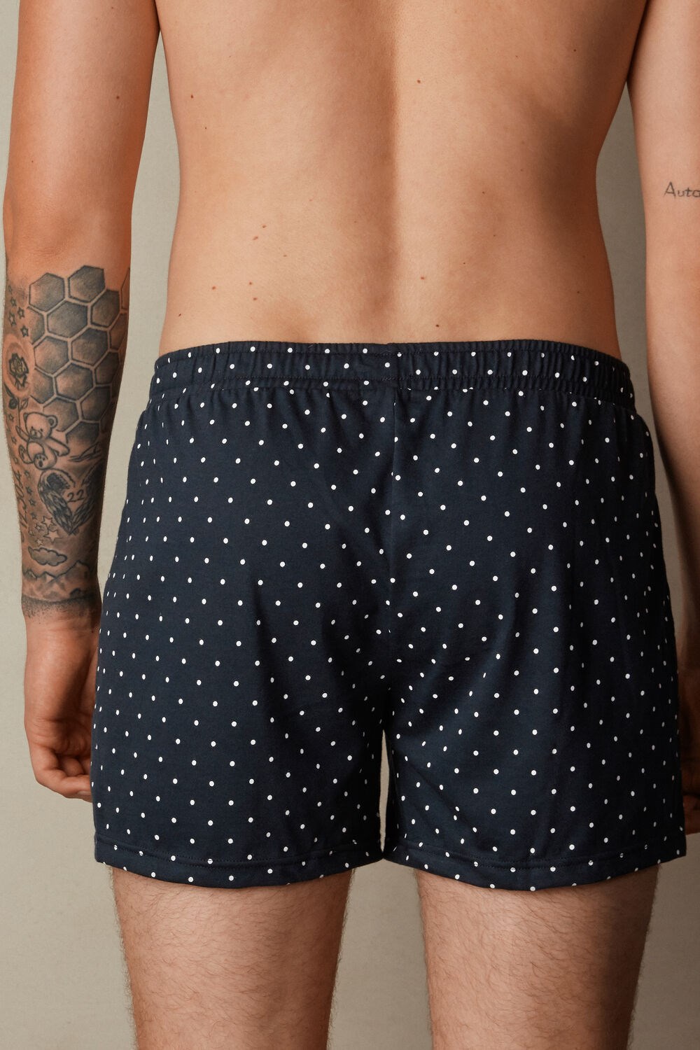 Intimissimi Patterned Katoenen Jersey Relaxed Fit Boxers Blauw Blauw | JKSTV3164