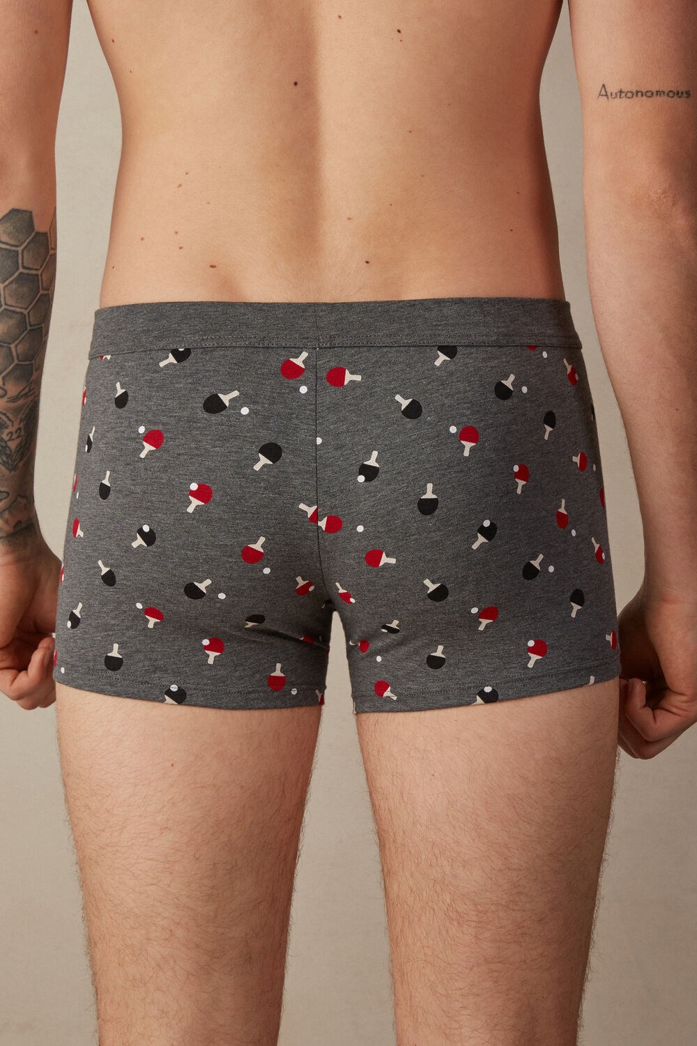 Intimissimi Ping Pong Boxers in Stretch Supima® Katoenen Grijs Grijs | TCZUM5419