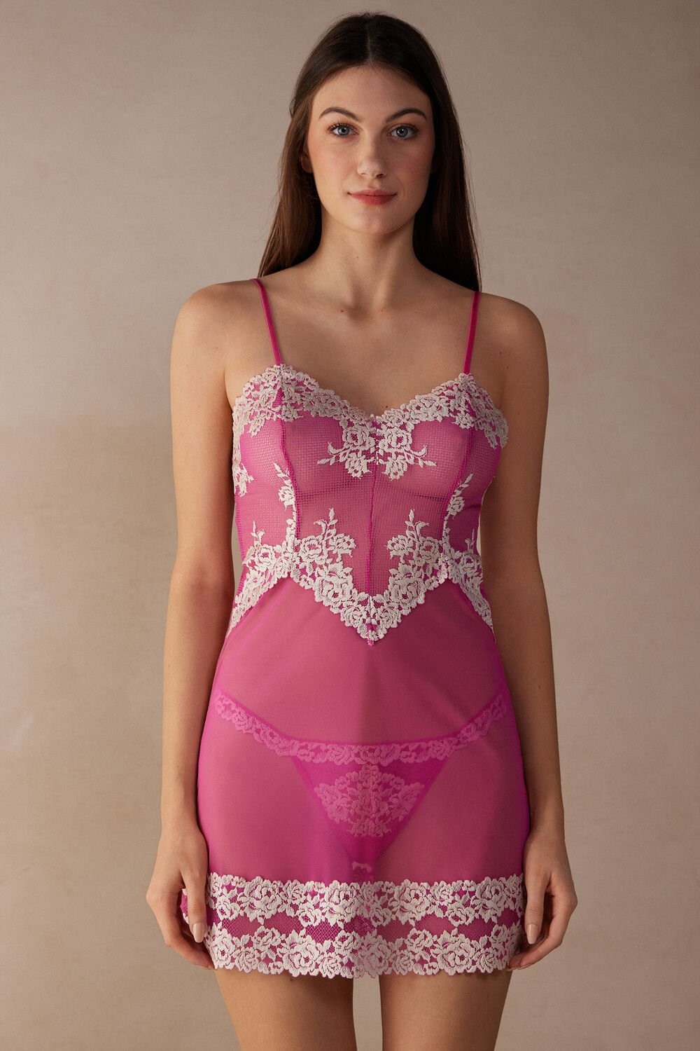 Intimissimi Pretty Flowers Babydoll Roze Roze | ZPKBJ2148