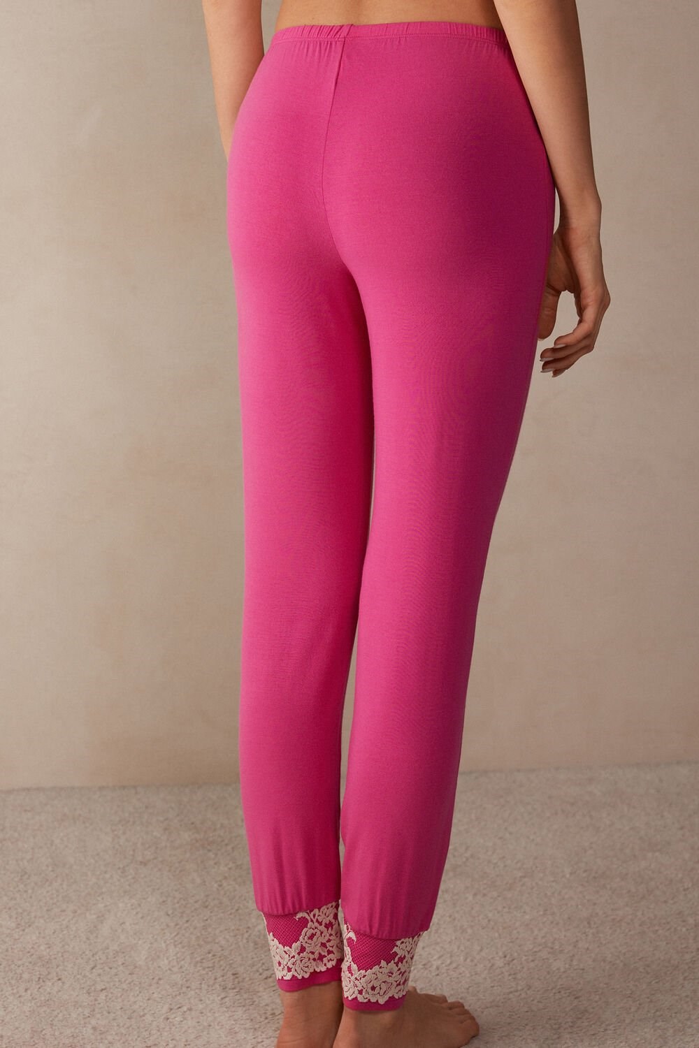 Intimissimi Pretty Flowers Full Length Cuffed Modal Pants Roze Roze | UWQDB9751