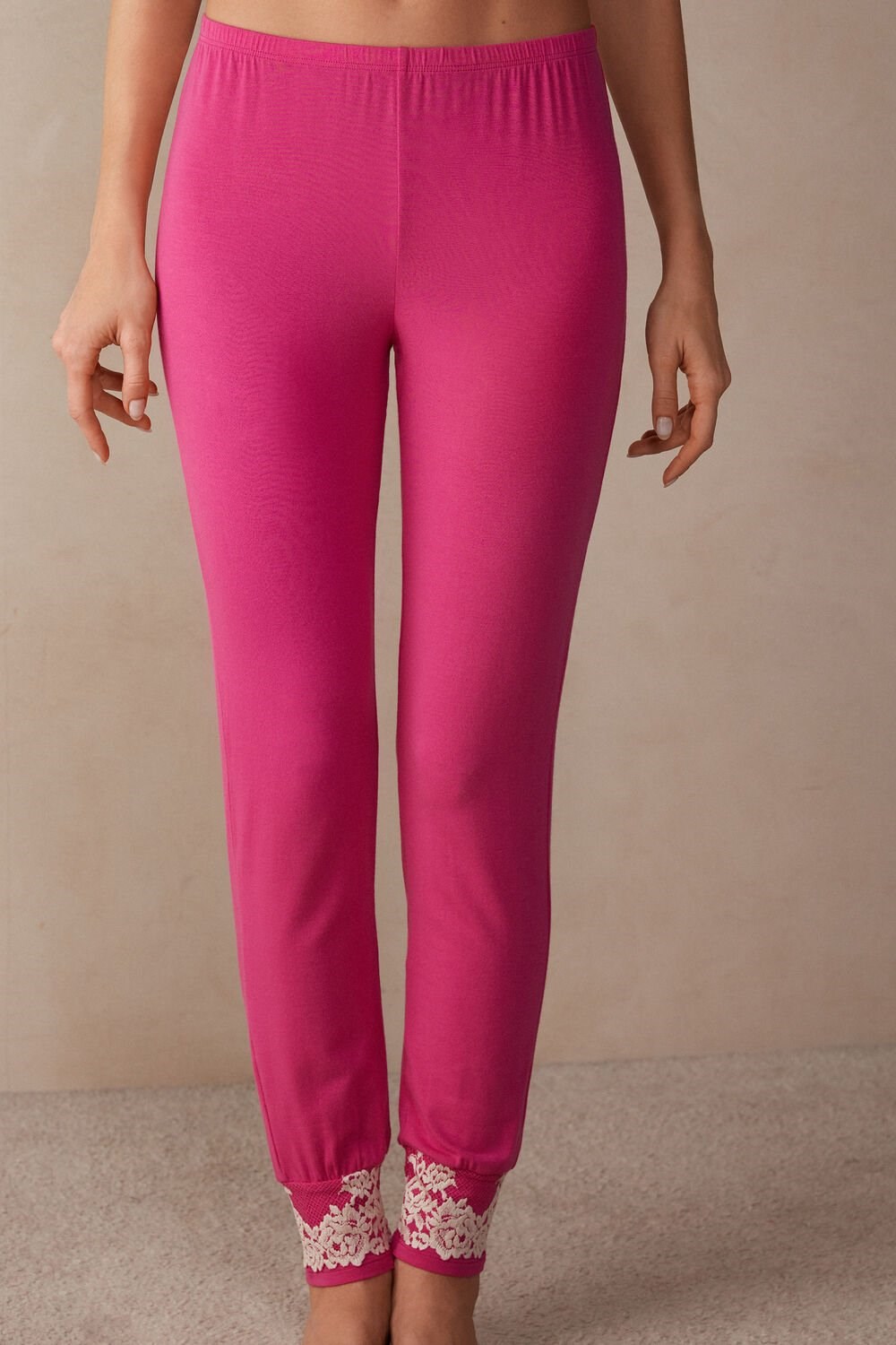 Intimissimi Pretty Flowers Full Length Cuffed Modal Pants Roze Roze | UWQDB9751