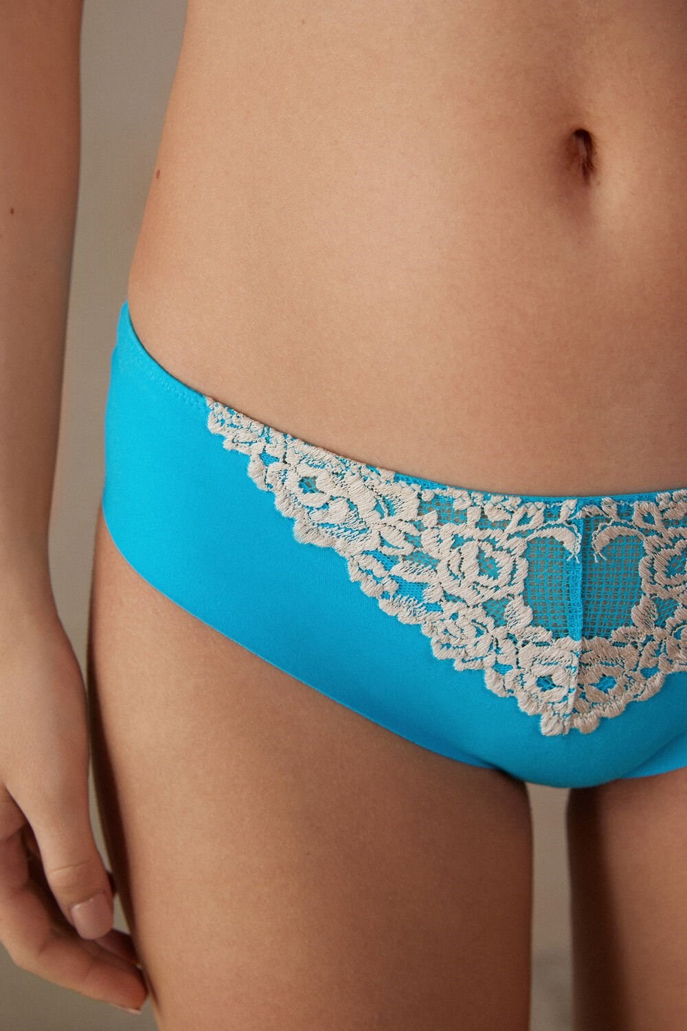 Intimissimi Pretty Flowers Seamless Katoenen Panties Blauw Turquoise | SRFXA7934