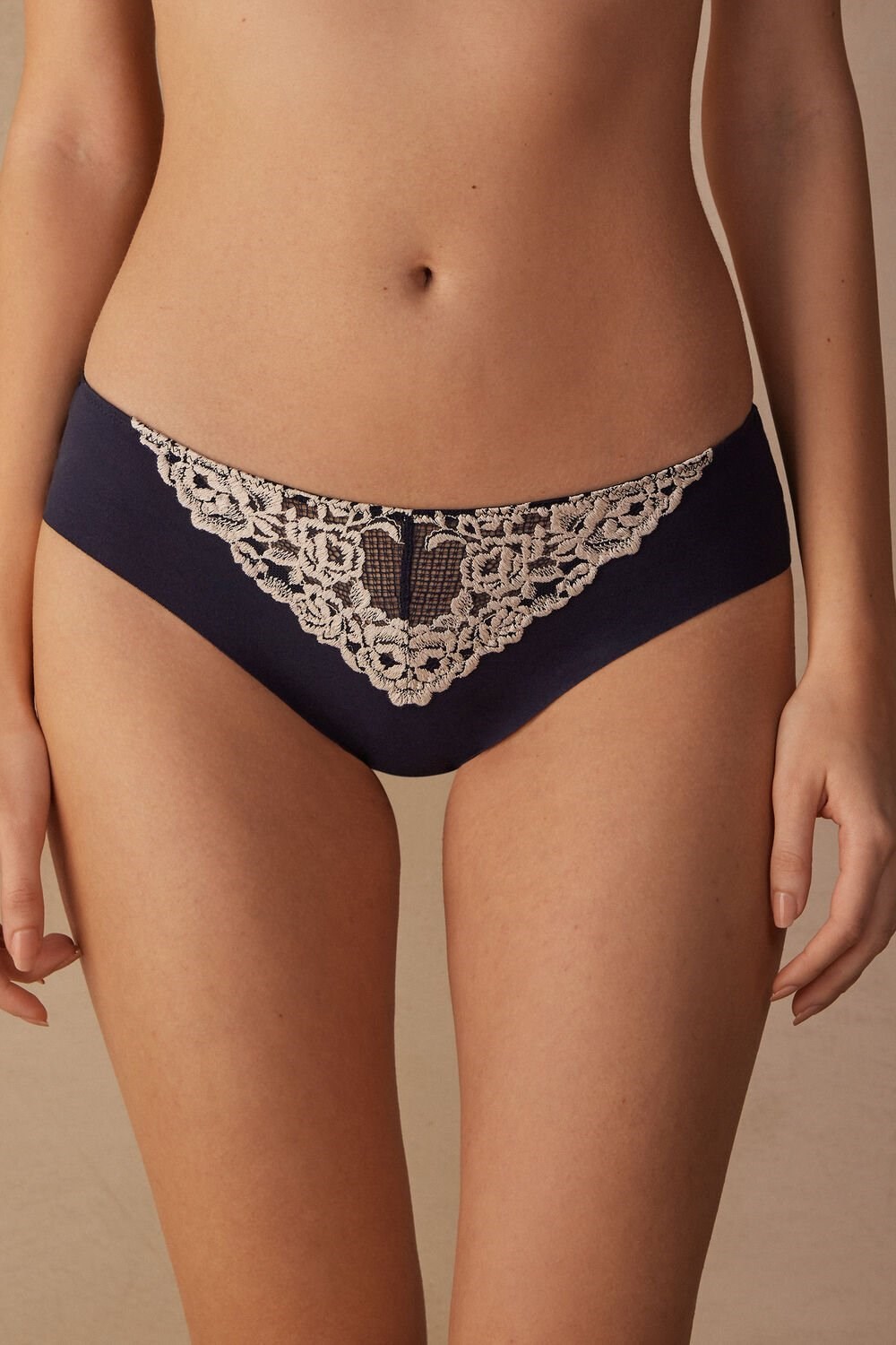 Intimissimi Pretty Flowers Seamless Katoenen Panties Blauw Diepblauw | YCPTS9041