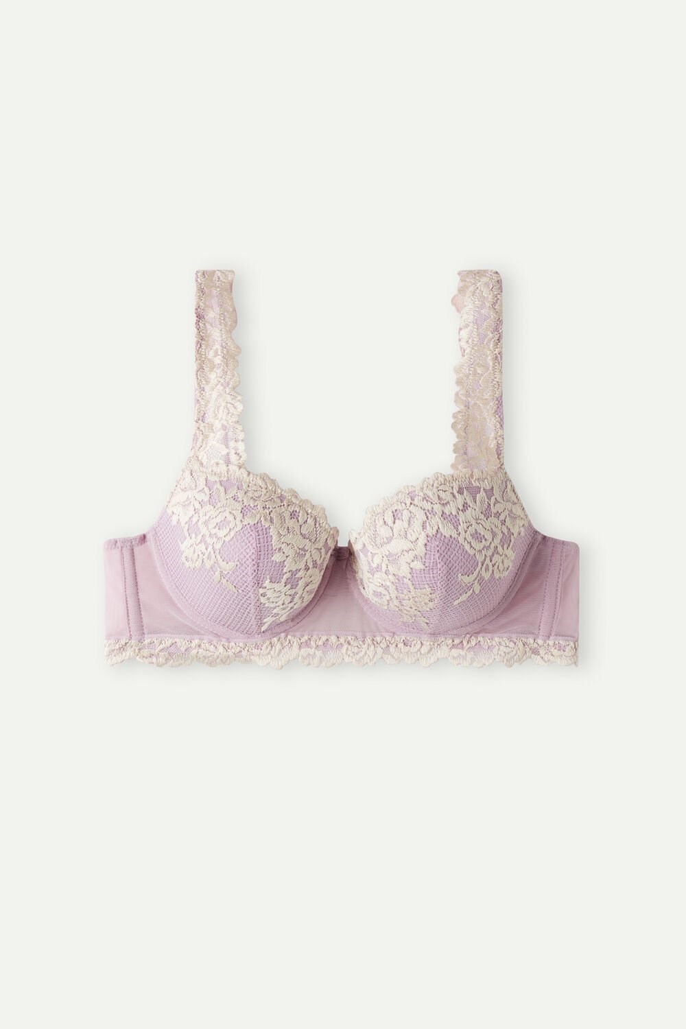 Intimissimi Pretty Flowers Sofia Balconette Bra Violet - 876i - Orchid Lilac / Ivory | LEZQN2749