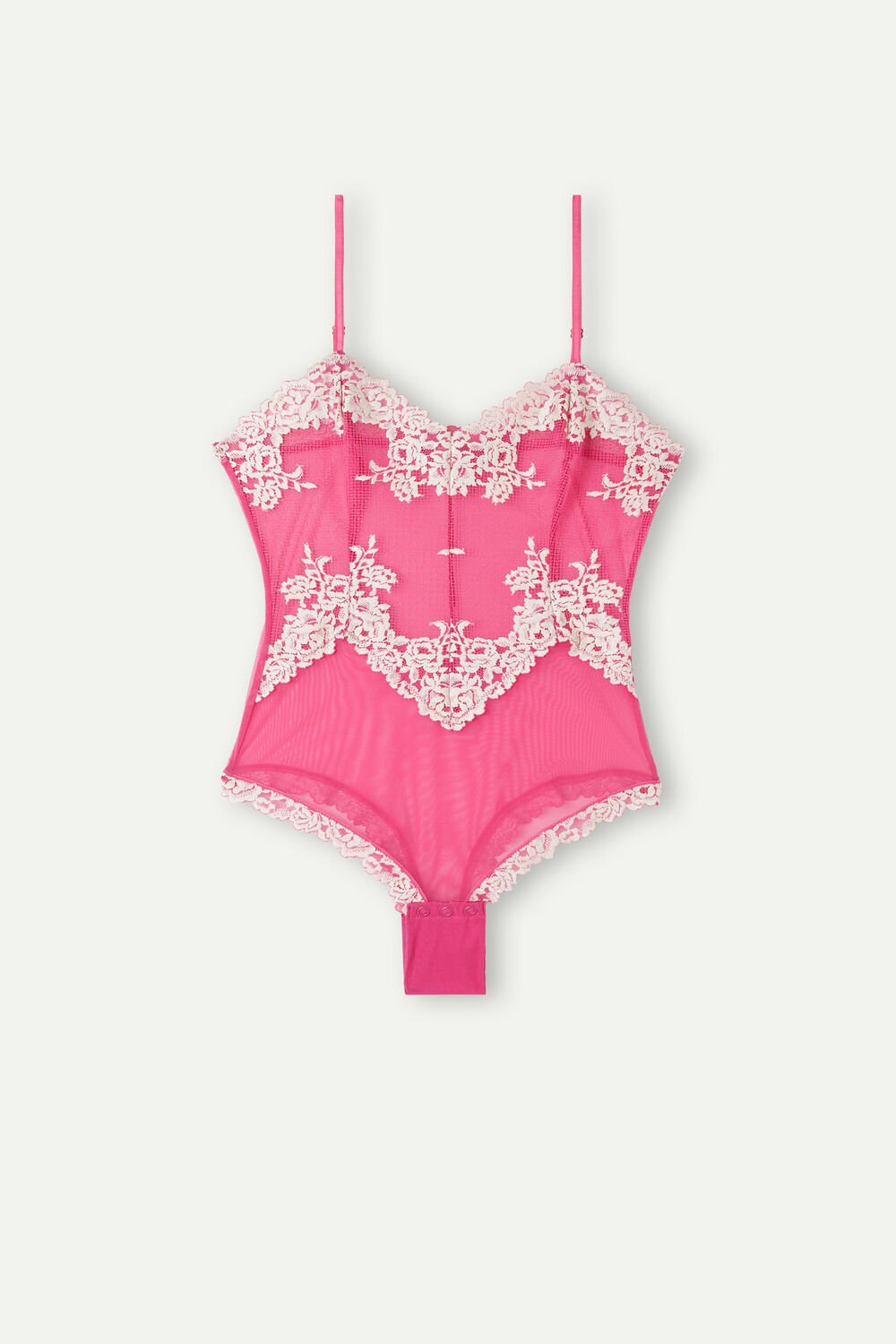 Intimissimi Pretty Flowers Tulle and Kanten Bodysuit Roze Roze | LGHVK8729