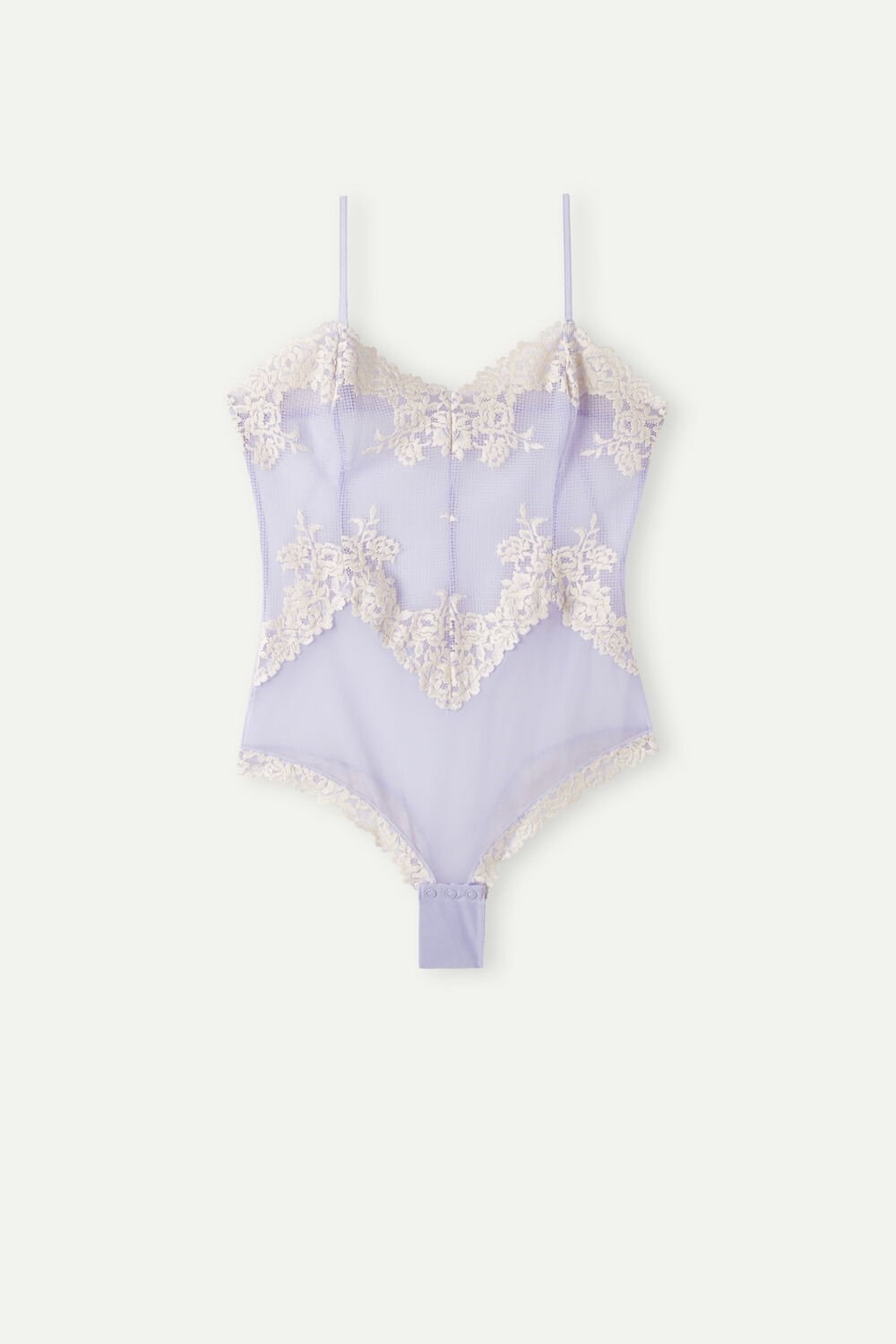 Intimissimi Pretty Flowers Tulle and Kanten Bodysuit Lavendel | QYSKX9251