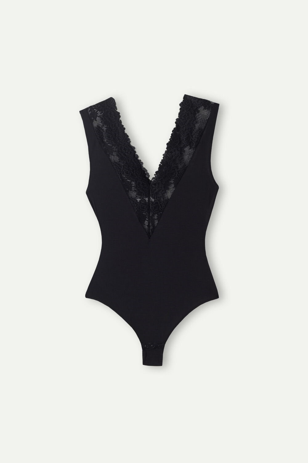 Intimissimi Pretty Flowers V-neck Bodysuit Zwart Zwart | MAKXZ0846