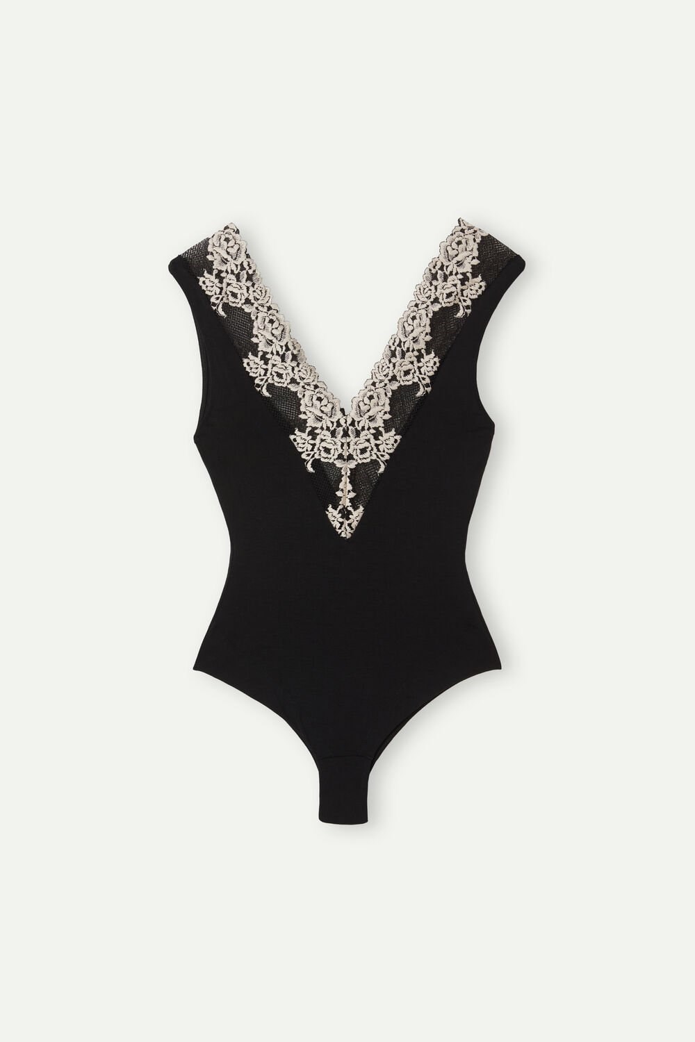 Intimissimi Pretty Flowers V-neck Bodysuit Gekleurd Zwart | WGTJB4703