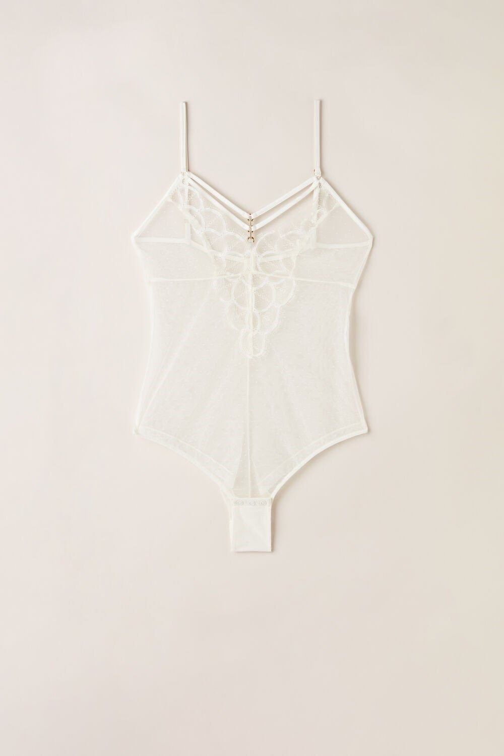 Intimissimi Pure Charme Tulle Bodysuit Wit | LXKJY7985