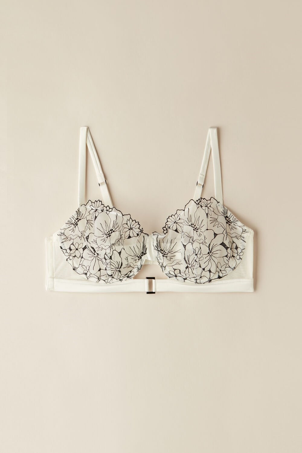 Intimissimi Pure Joy Daniela Balconette Bra Wit Zwart | VKXHN2169