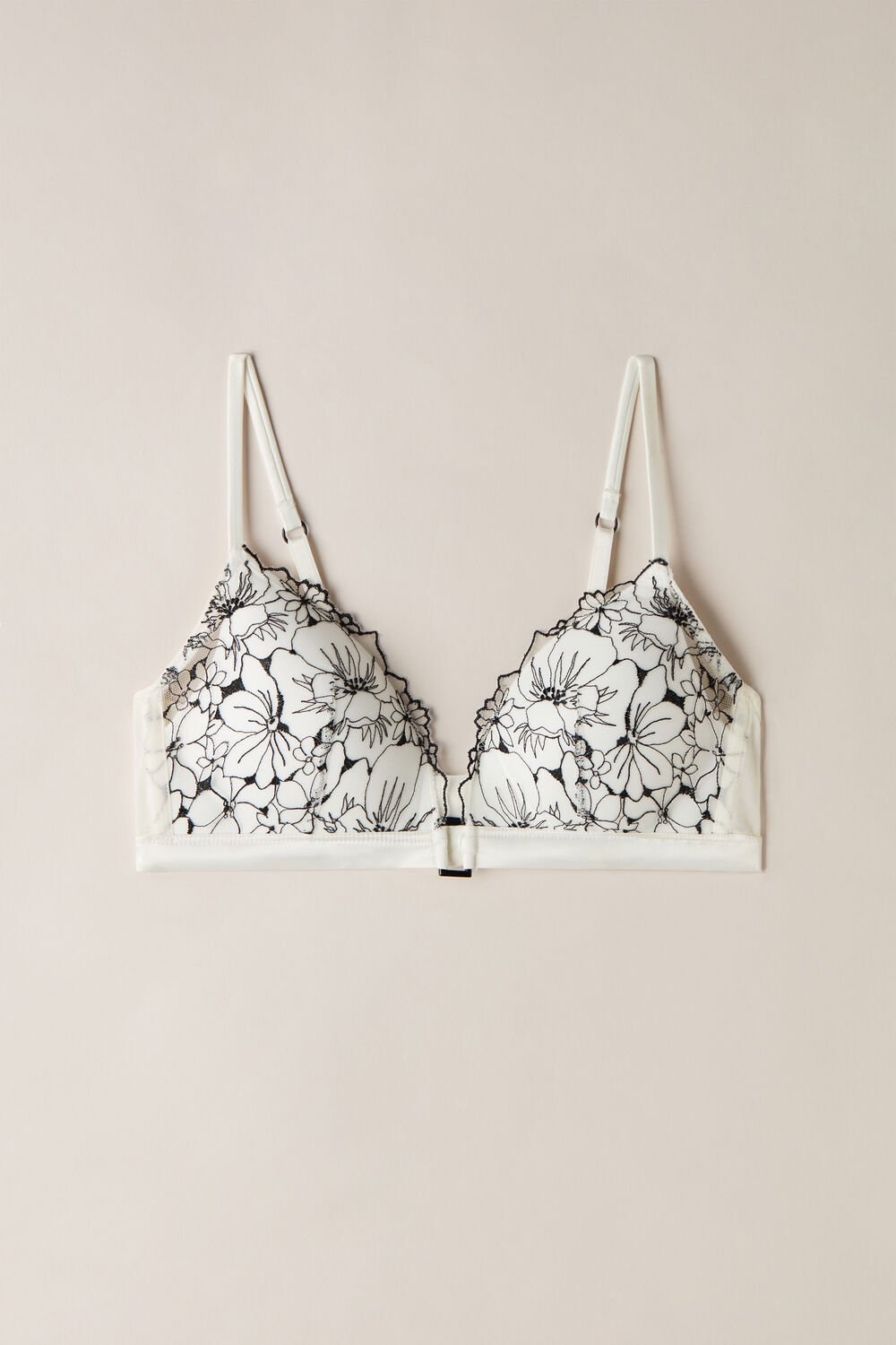 Intimissimi Pure Joy Tiziana Triangle Bra Wit Zwart | IZSWT3489