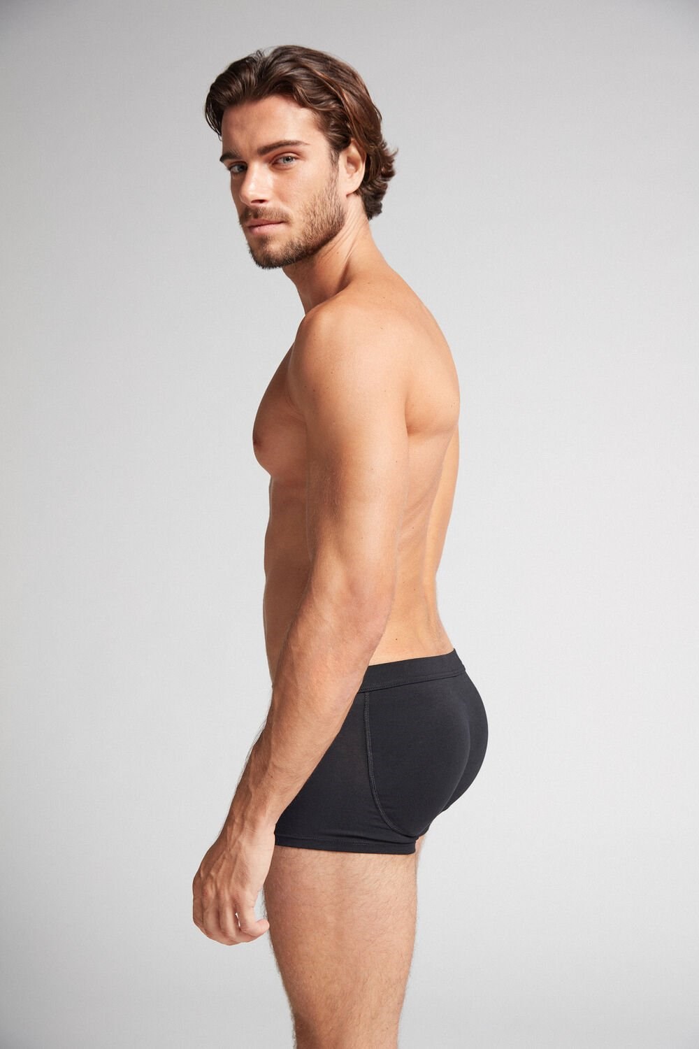 Intimissimi Push-up Boxers in Stretch Katoenen Zwart | GNOIZ3527