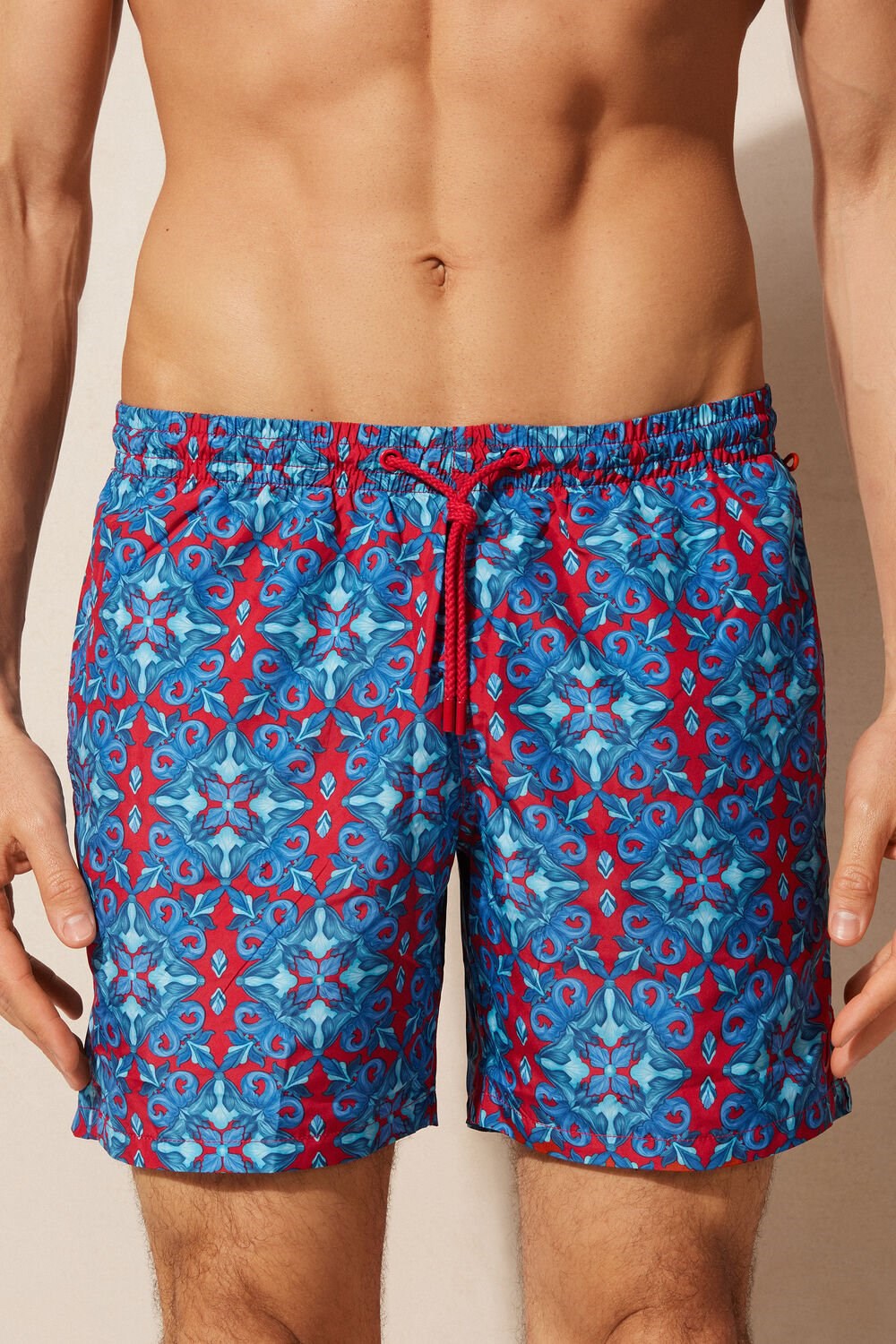 Intimissimi Red Moroccan Print Swim Trunks Blauw Rood | IDPFE8260