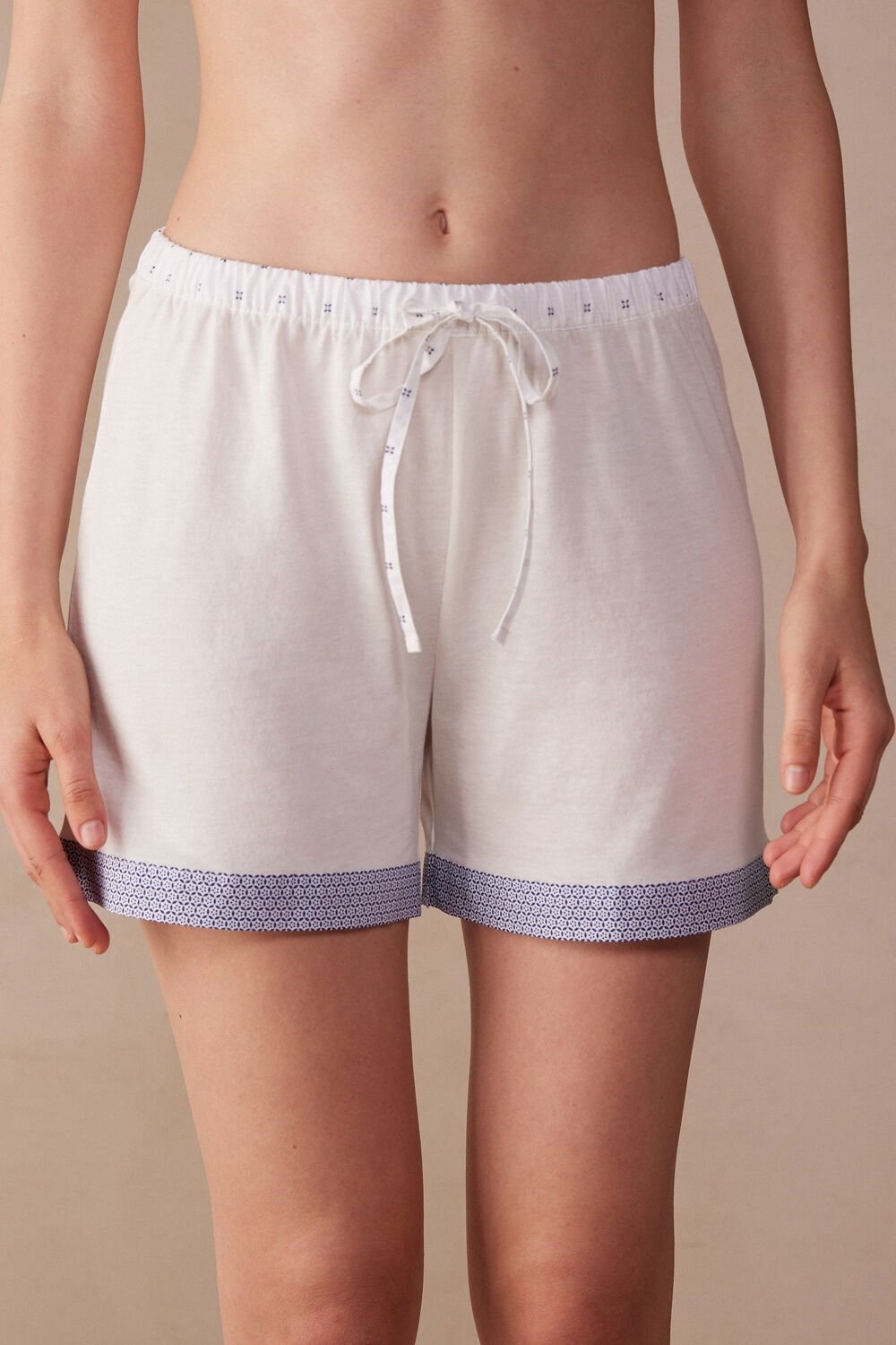 Intimissimi Santorini View Ultrafresh Supima® Katoenen Shorts Wit | STPQC8302