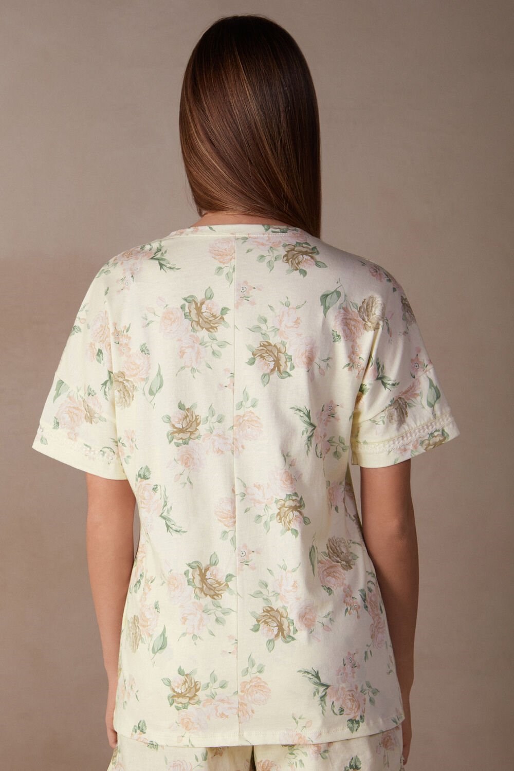 Intimissimi Scent of Roses Kort Sleeve Katoenen T-shirt Print - 205j - Scent Of Roses Print | KWORJ6094