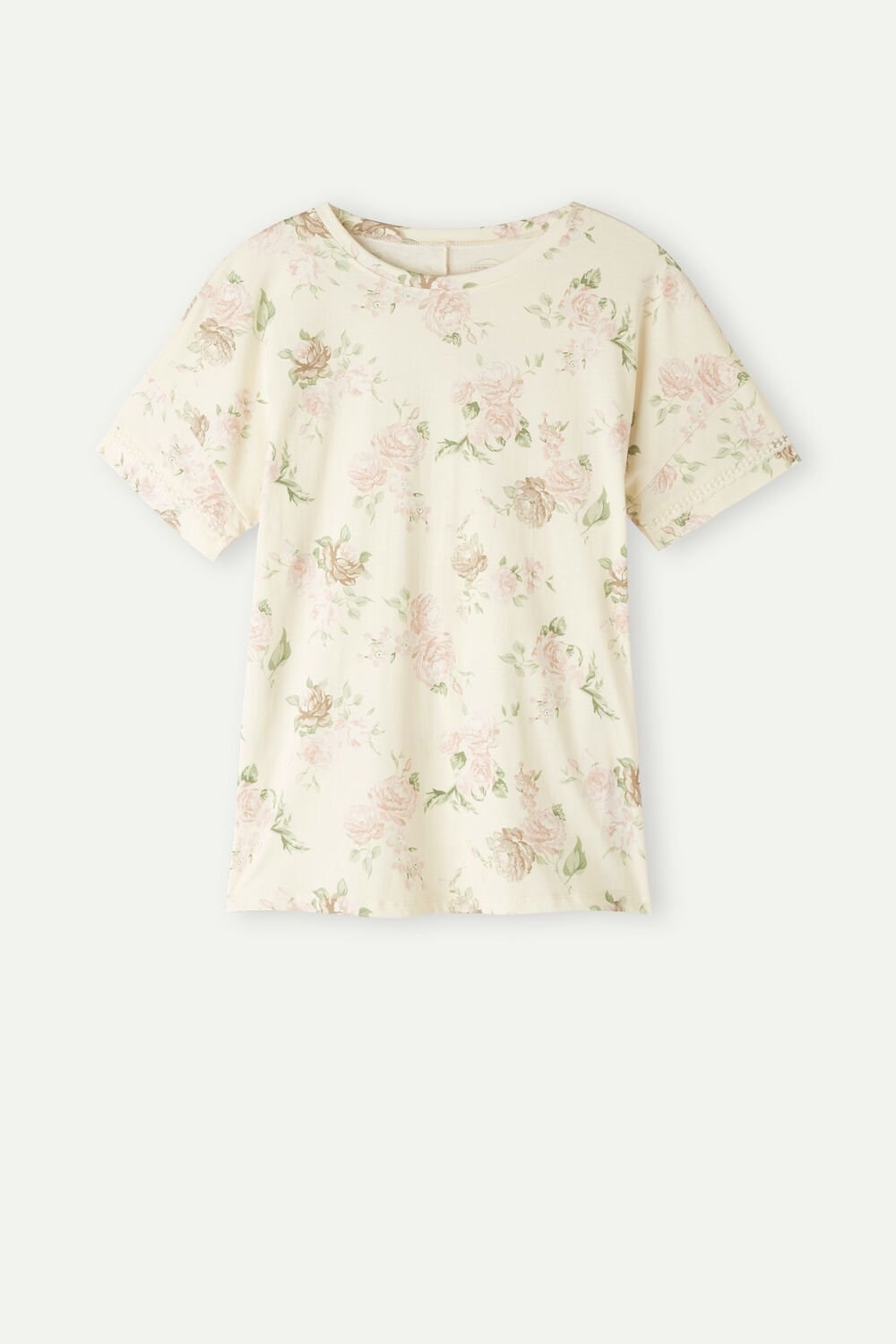 Intimissimi Scent of Roses Kort Sleeve Katoenen T-shirt Print - 205j - Scent Of Roses Print | KWORJ6094