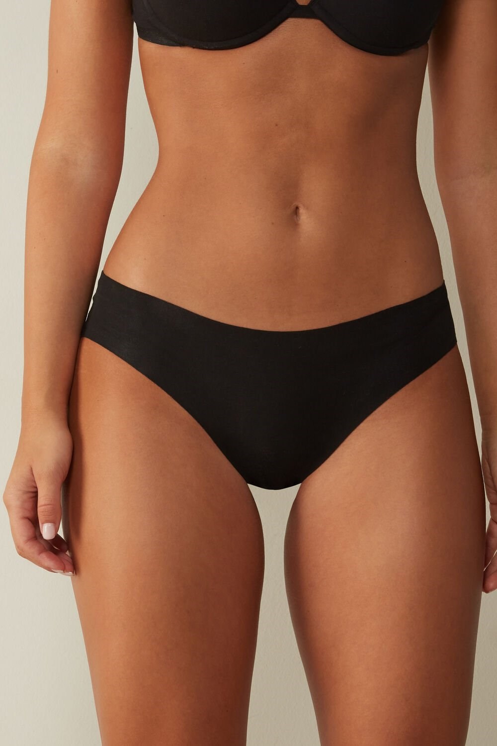 Intimissimi Seamless Supima® Katoenen Panties Zwart Zwart | TNKHX4698