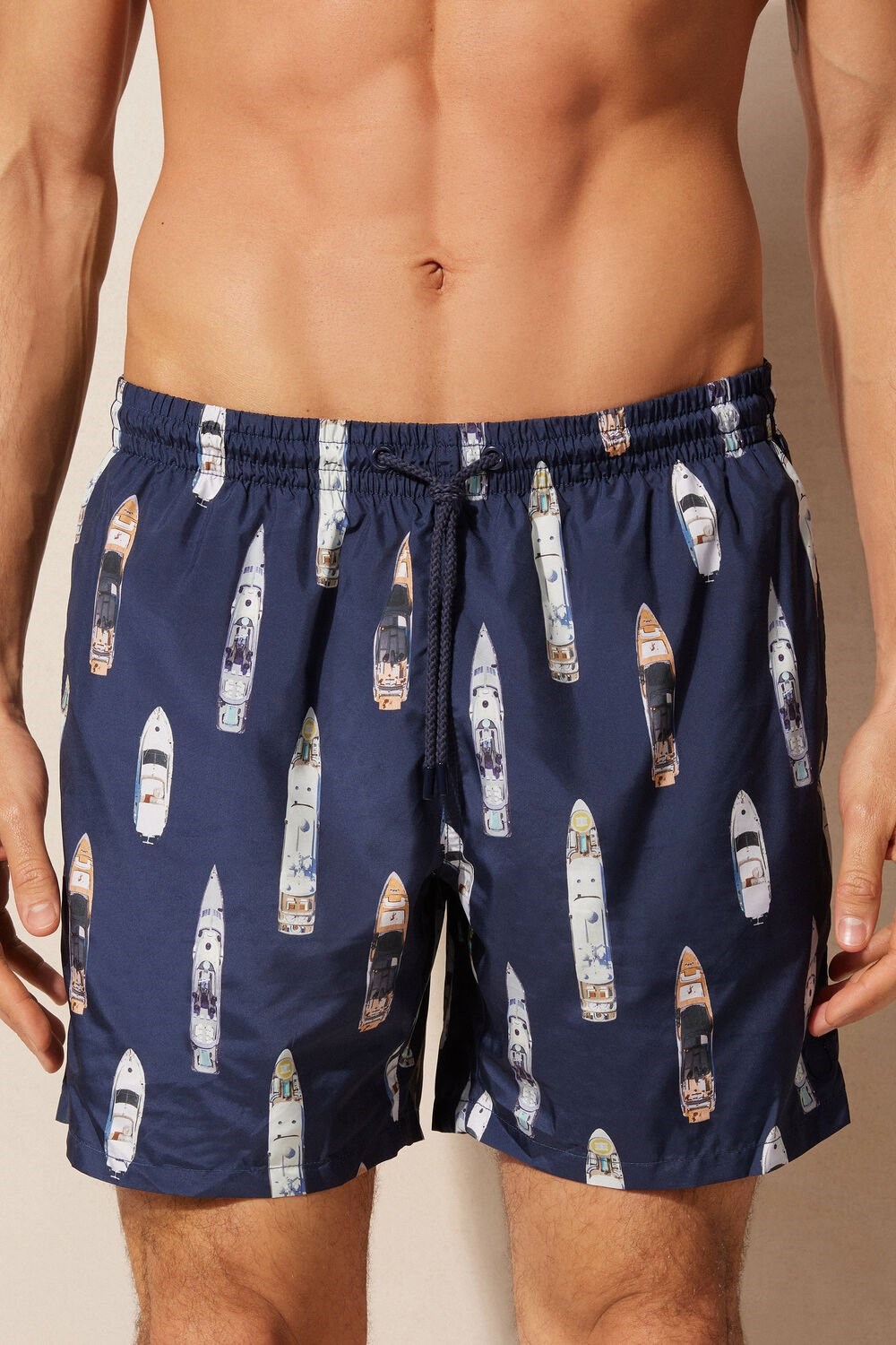 Intimissimi Ship Print Swim Trunks Blauw | FXTJE3809