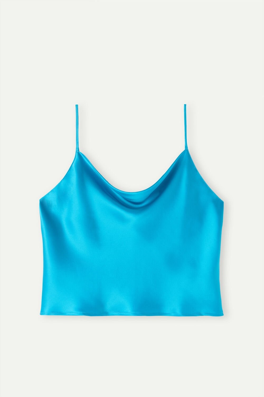 Intimissimi Silk Crop Camisole Blauw Turquoise | KBNDH1647