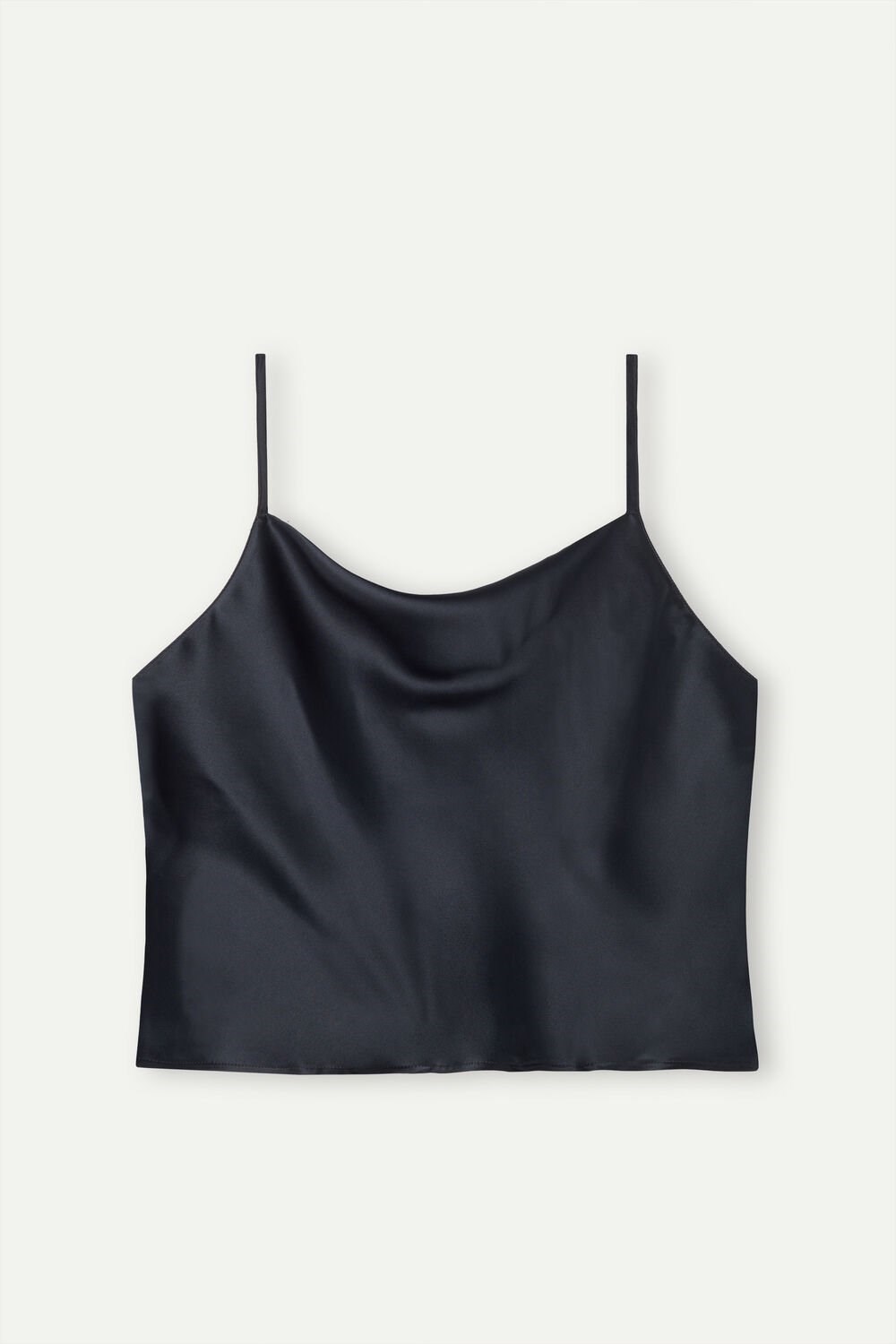 Intimissimi Silk Crop Camisole Zwart Zwart | IBTEA0784