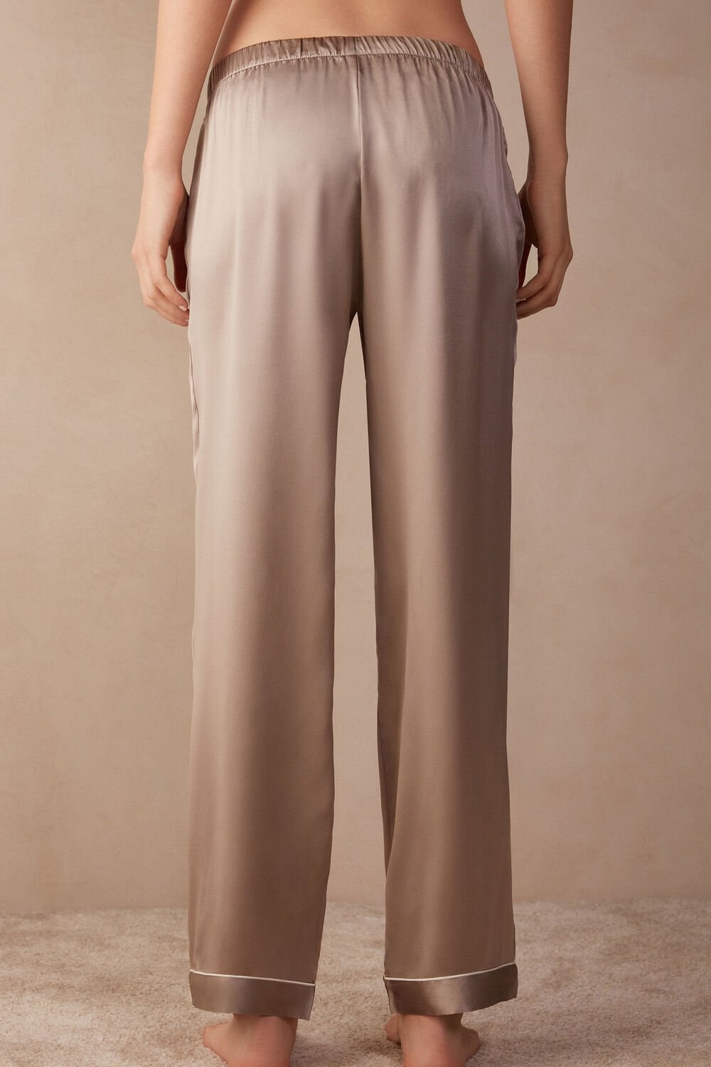 Intimissimi Silk Satin Pajama Pants Beige | VAXKJ3752