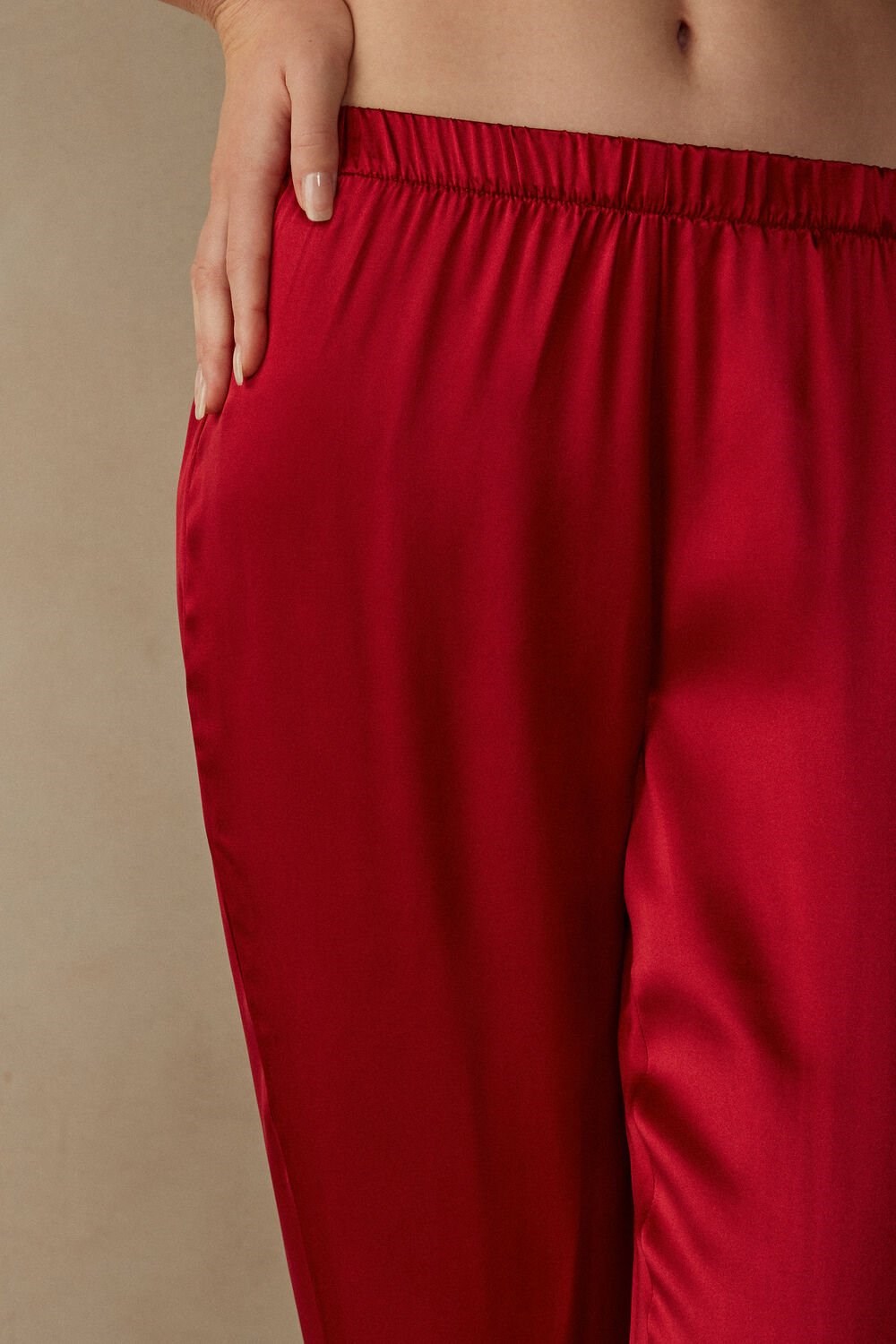 Intimissimi Silk Satin Pajama Pants Rood Rood | TELXY1684