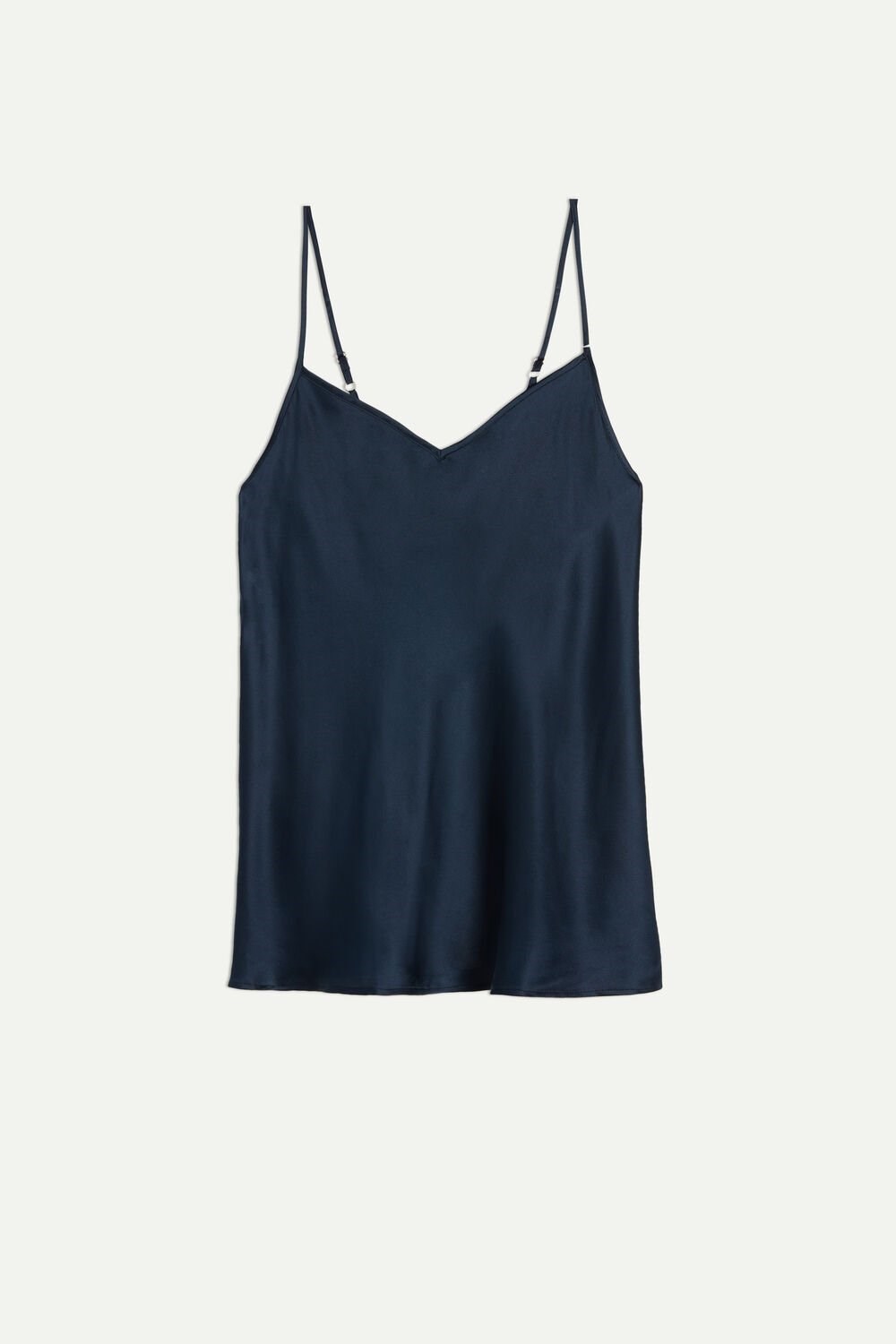 Intimissimi Silk Satin Top with V-neckline Blauw Blauw | EZMJK5389