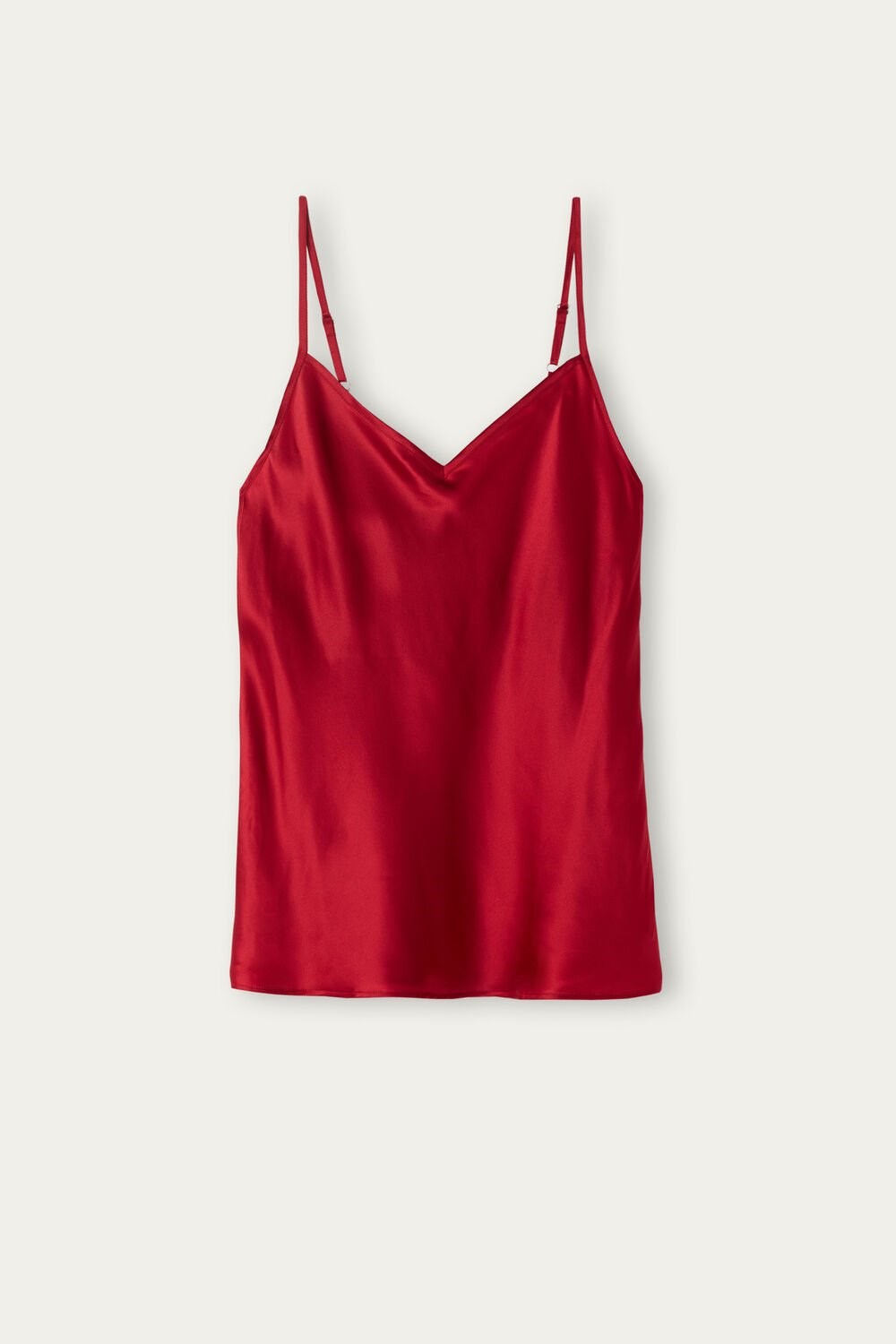 Intimissimi Silk Satin Top with V-neckline Rood Rood | MBTWY9564