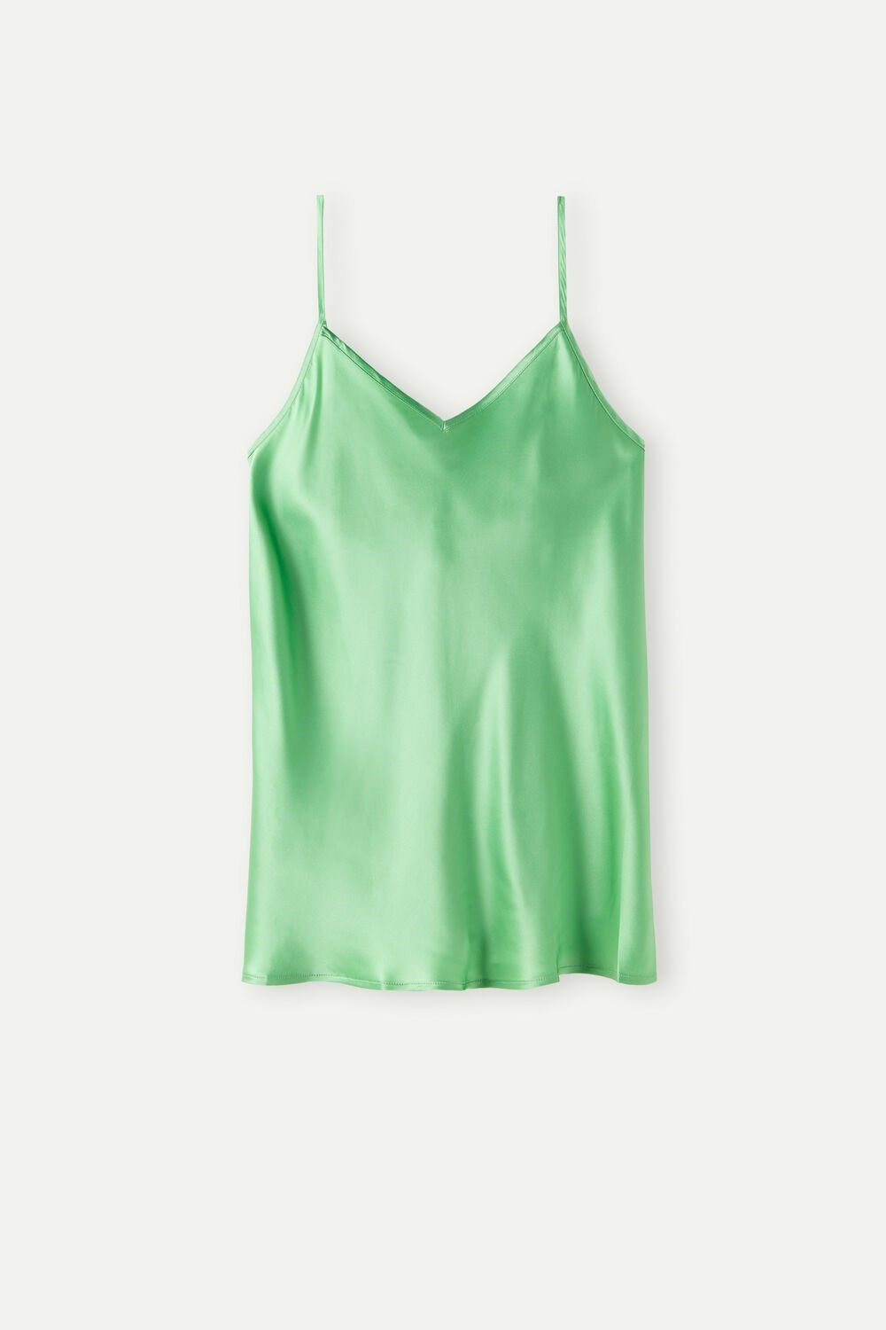 Intimissimi Silk Satin Top with V-neckline Groen Mintgroen | WHSKO0416