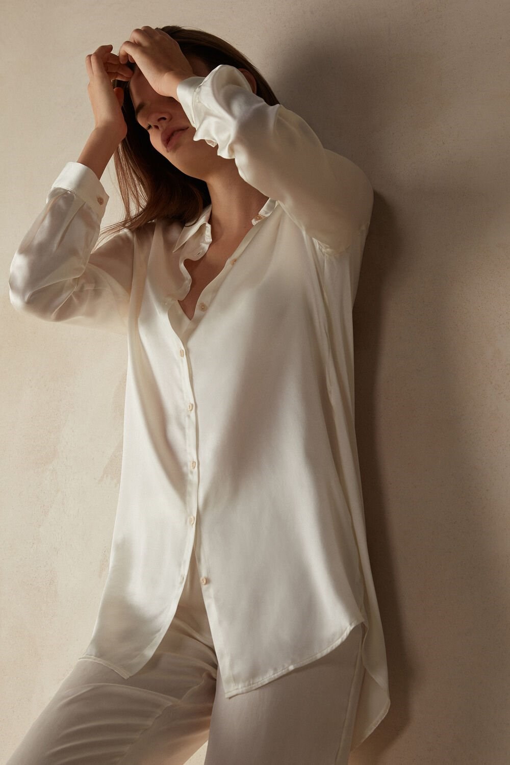 Intimissimi Silk Shirt Wit | MKXRG8970