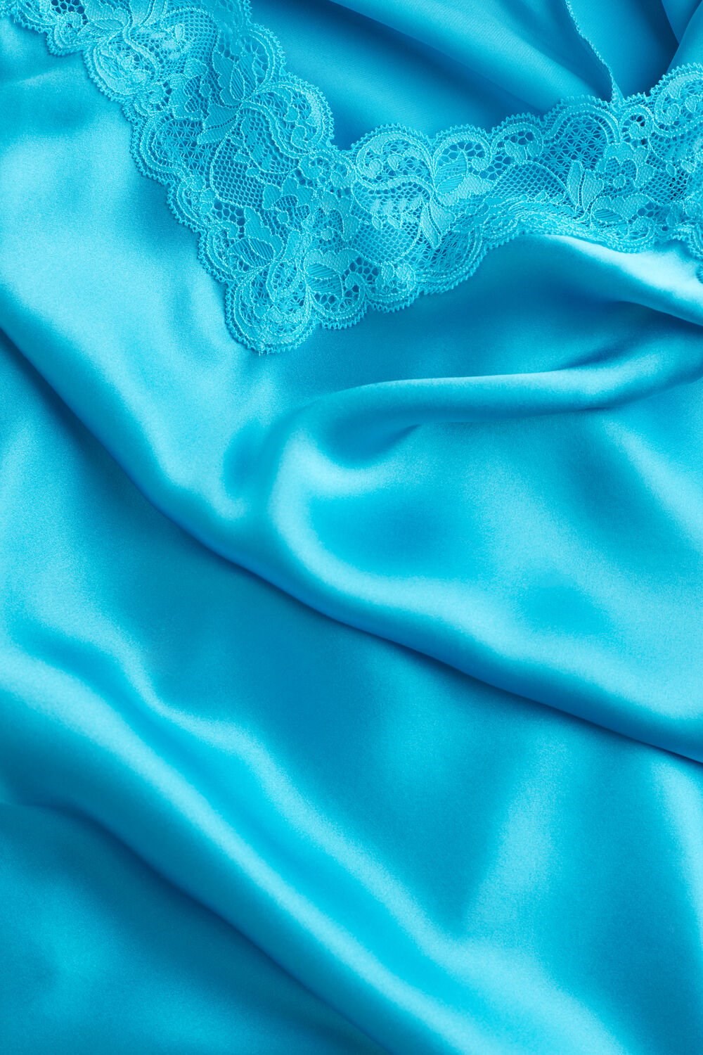 Intimissimi Silk Slip with Kanten Insert Detail Blauw Turquoise | ALXWU0936