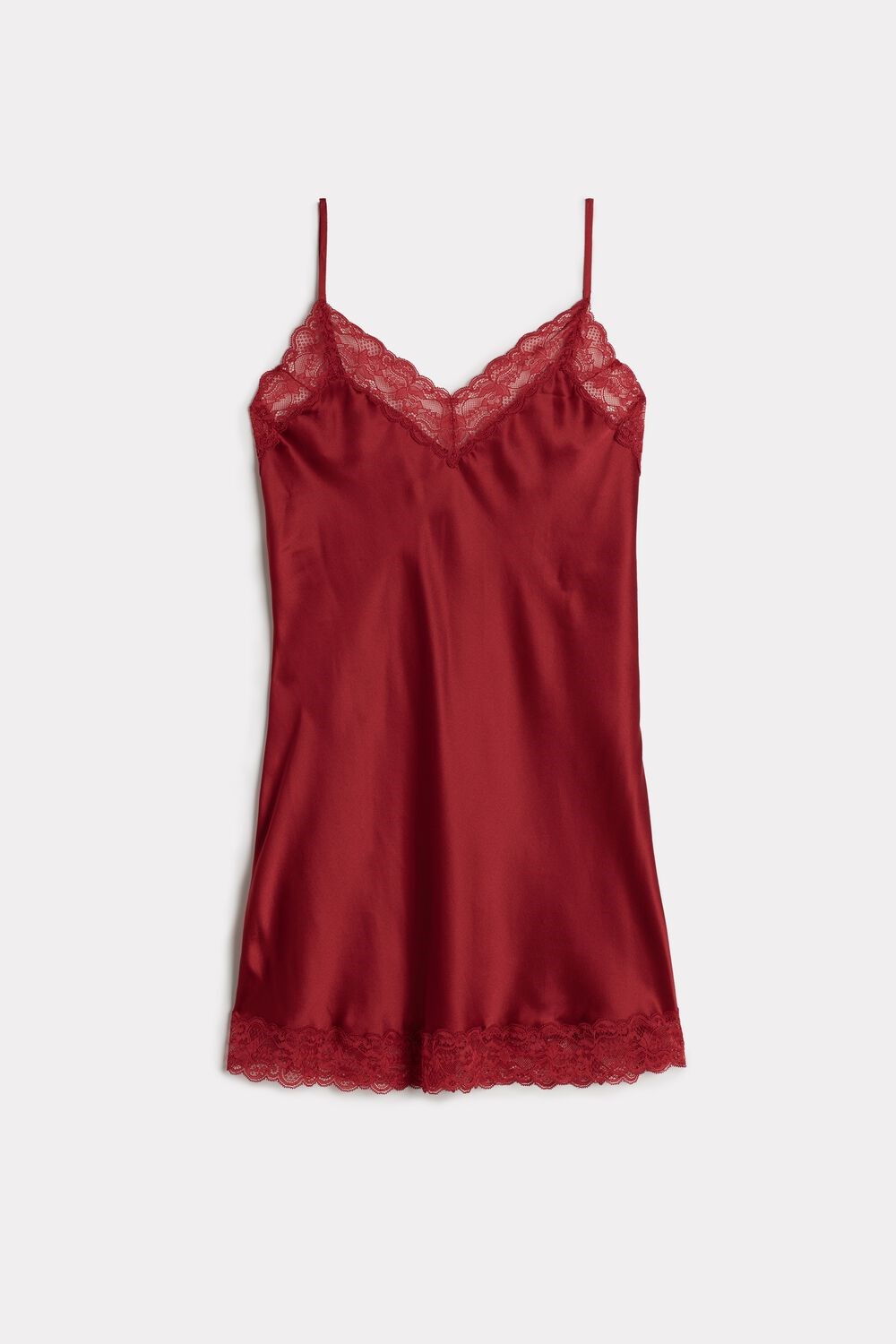 Intimissimi Silk Slip with Kanten Insert Detail Rood Rood | EYLIC7403