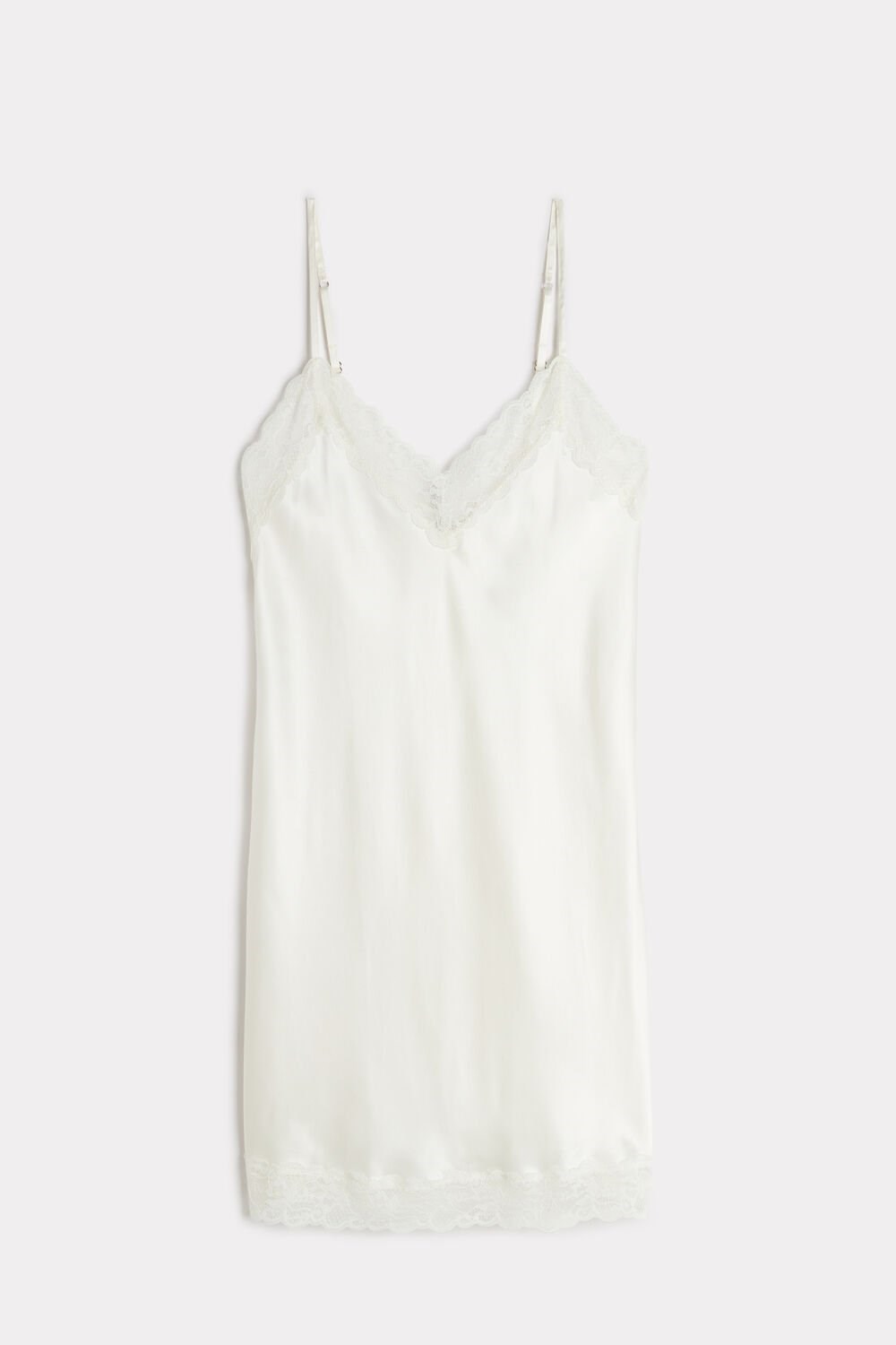 Intimissimi Silk Slip with Kanten Insert Detail Wit | FONHQ8456