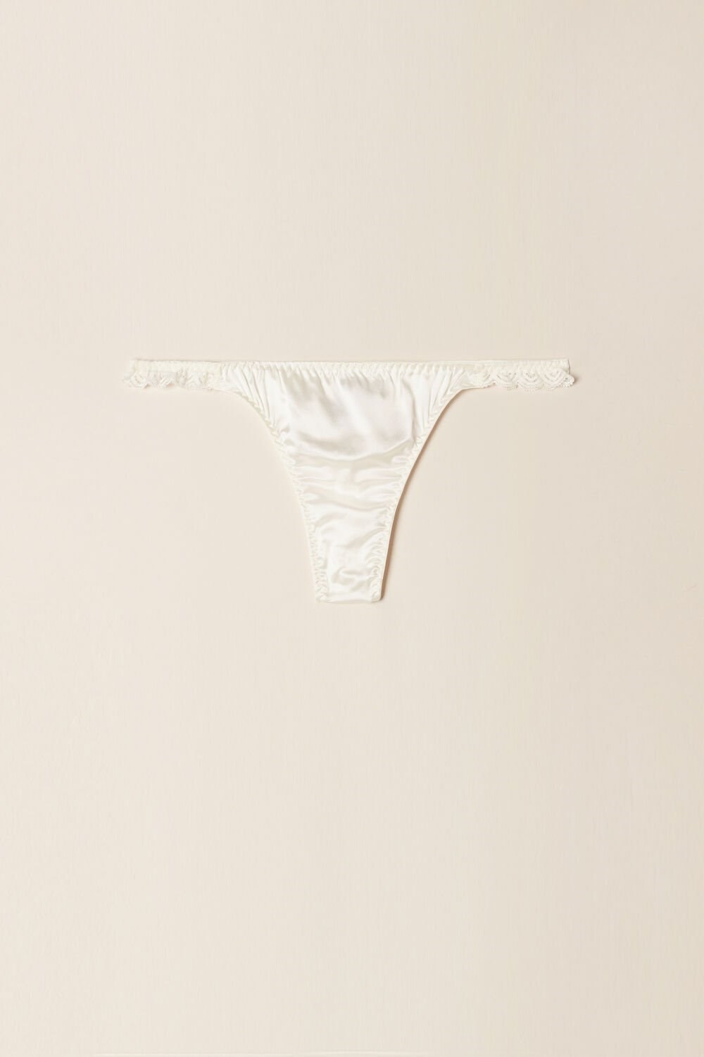 Intimissimi Silk and Kanten G-String Wit | XAFVB3675