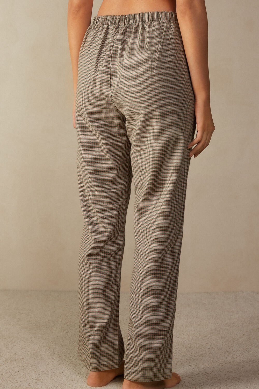 Intimissimi Slow and Cozy Brushed Cloth Pants Natural - 156j - Pied De Poule V.De | DBROT8259