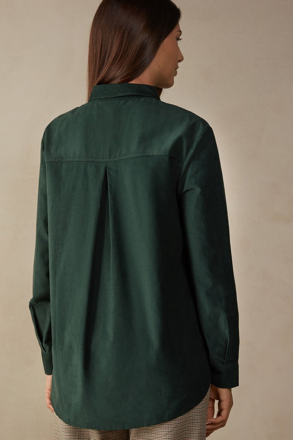 Intimissimi Slow and Cozy Velvet Shirt Groen Groen | BEDVN0846