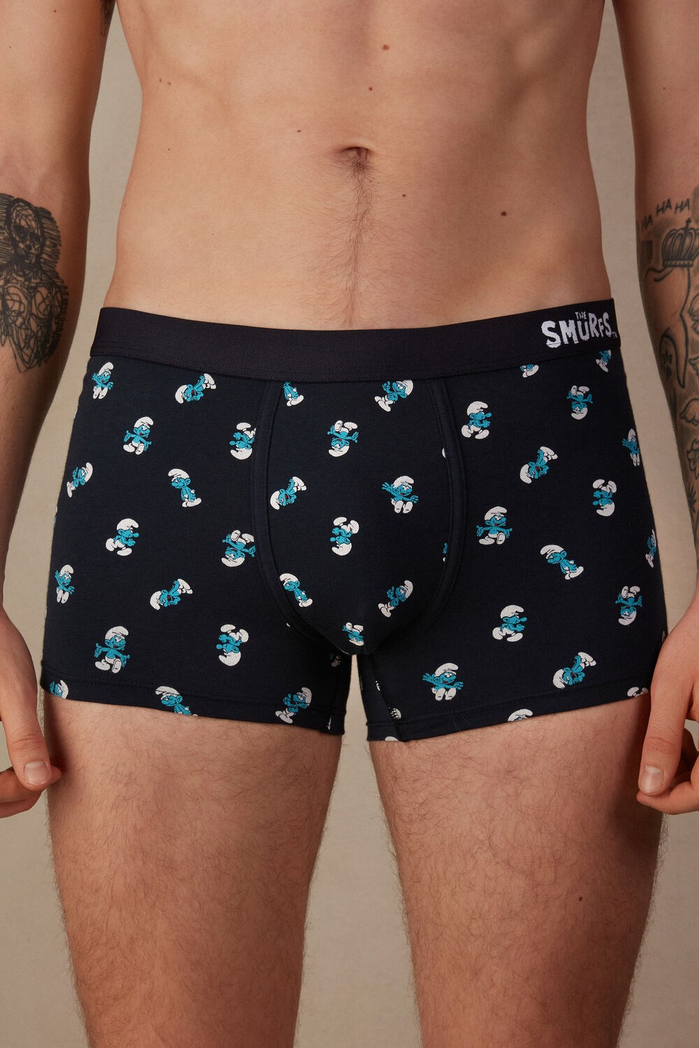 Intimissimi Smurf Boxers in Stretch Supima® Katoenen Blauw Blauw | UNTHI5981