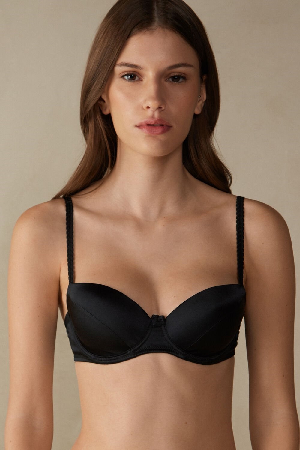 Intimissimi Sofia Balconette Bra in Silk Zwart Zwart | QYKDG2417