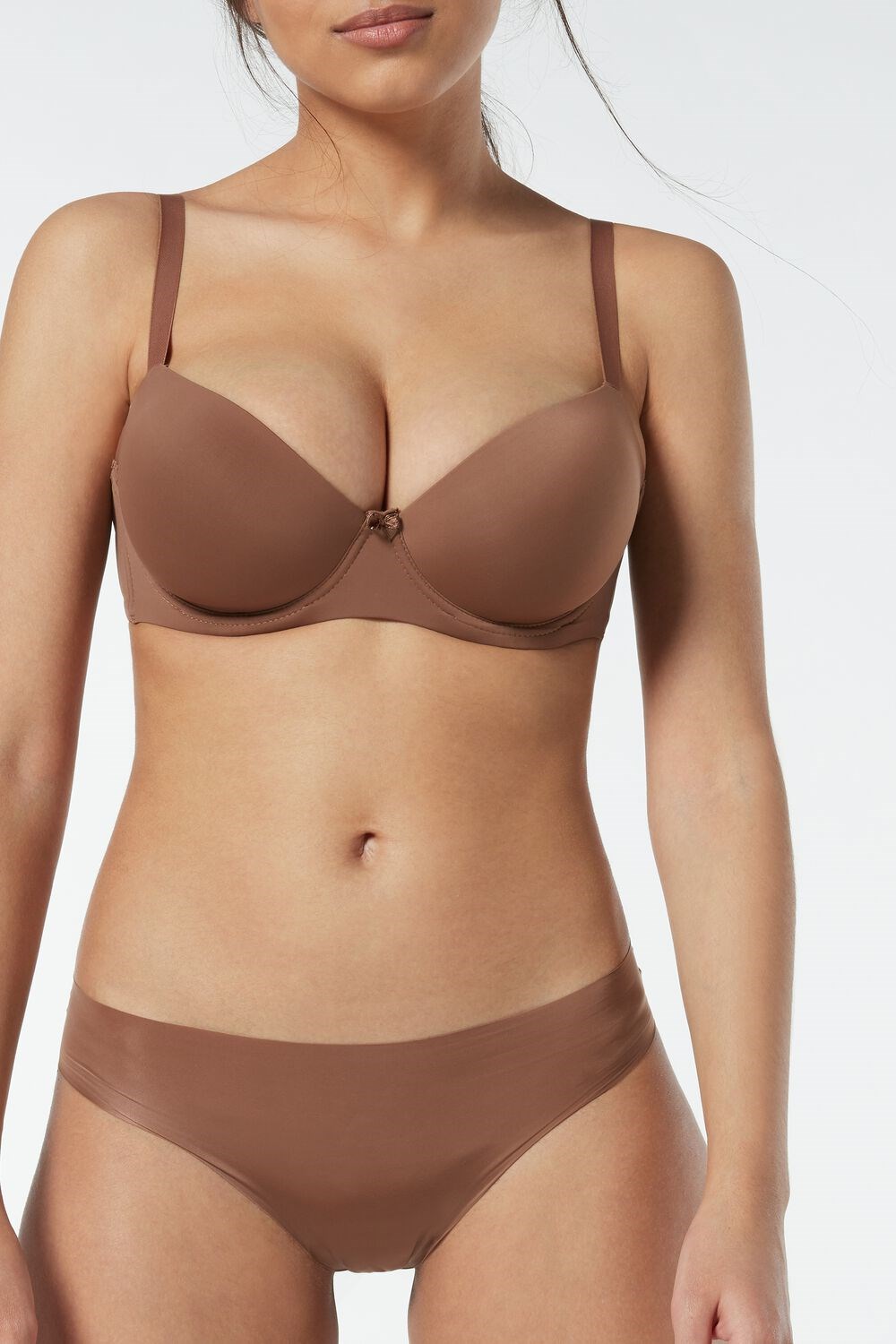 Intimissimi Sofia Microfiber Gewatteerd Balconette Bra Donkerbeige | FYUIX8532