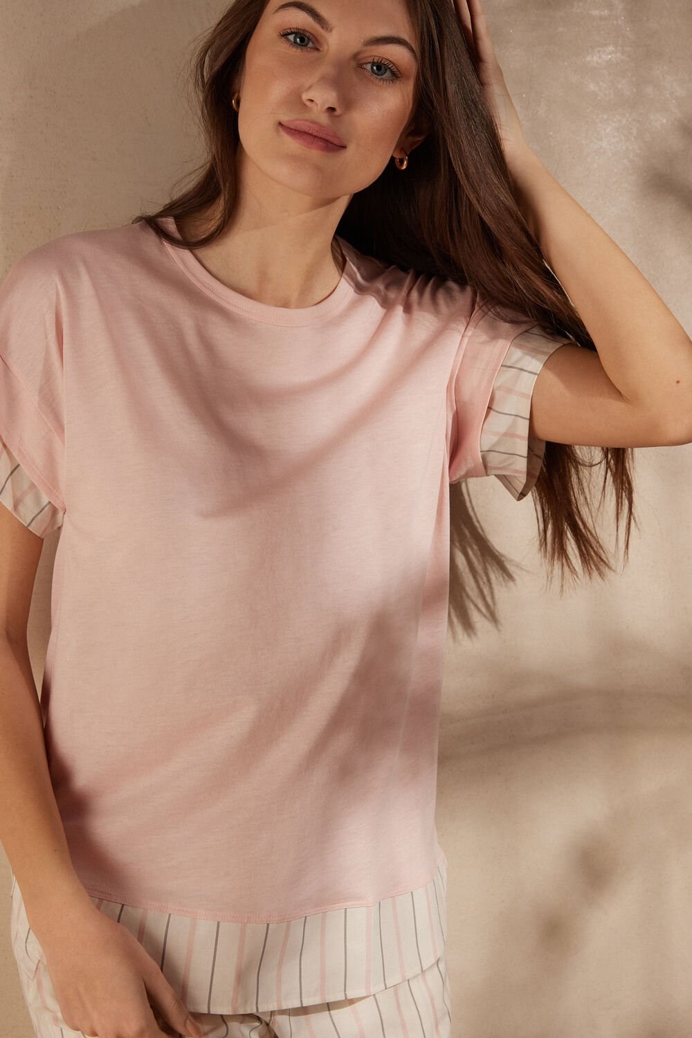 Intimissimi Soft Spring Kort Sleeve Katoenen T-Shirt Roze Roze | HZXIR5827