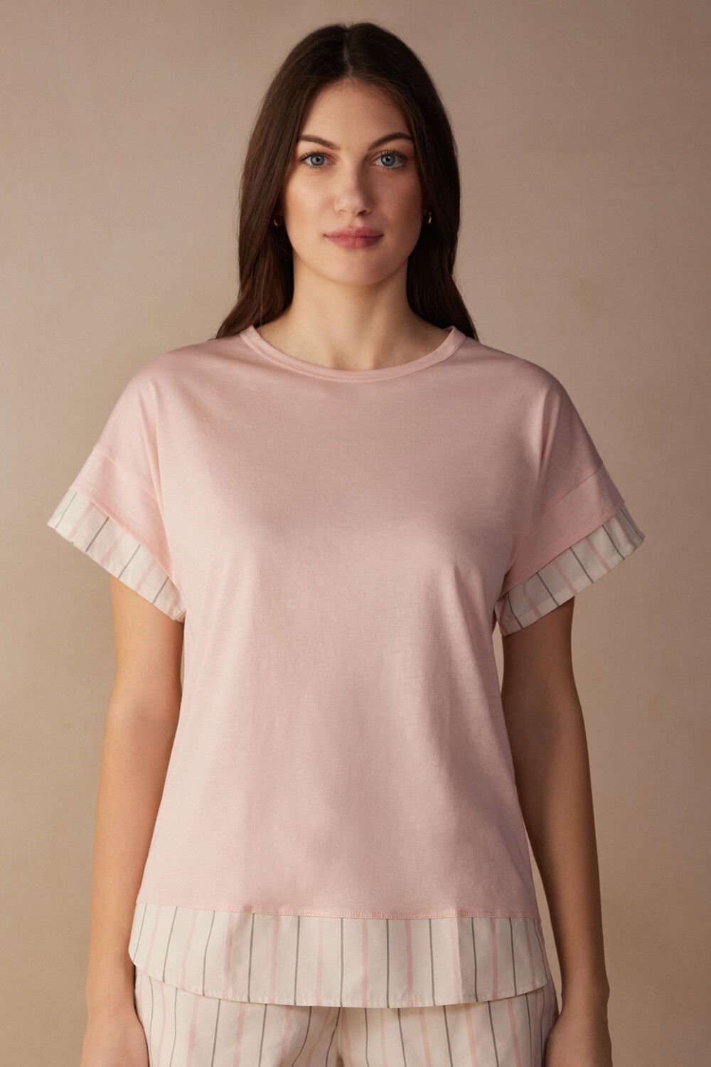 Intimissimi Soft Spring Kort Sleeve Katoenen T-Shirt Roze Roze | HZXIR5827