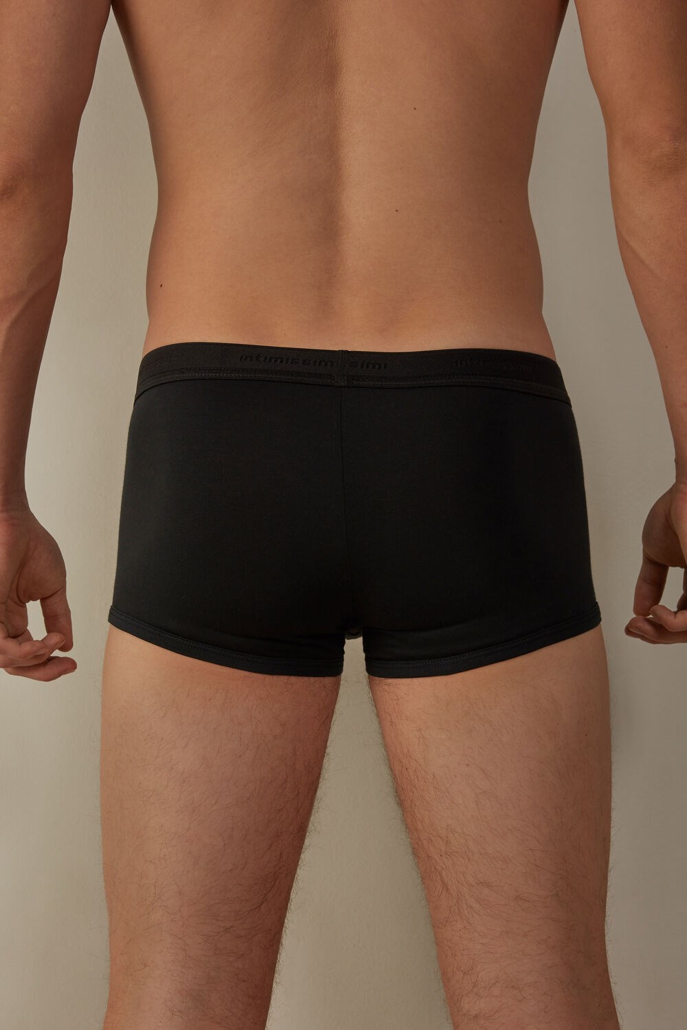 Intimissimi Stretch Supima® Katoenen Boxer Shorts with Logo Detail Zwart Zwart Zwart | AKJGT4192