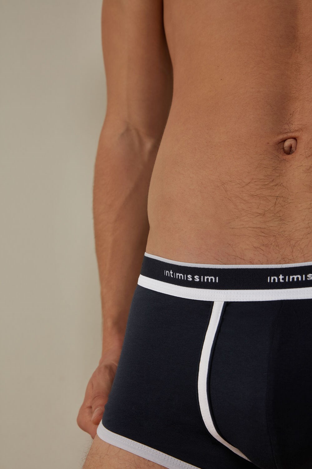 Intimissimi Stretch Supima® Katoenen Boxer Shorts with Logo Detail Blauw Blauw Wit | BXLGD1926