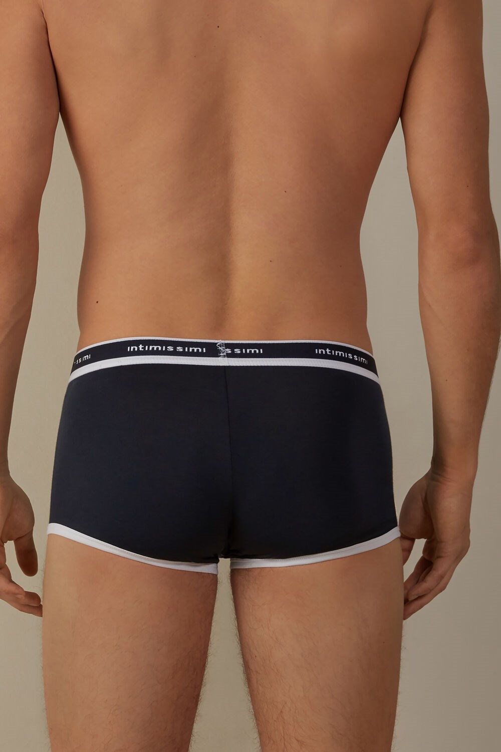 Intimissimi Stretch Supima® Katoenen Boxer Shorts with Logo Detail Blauw Blauw Wit | BXLGD1926